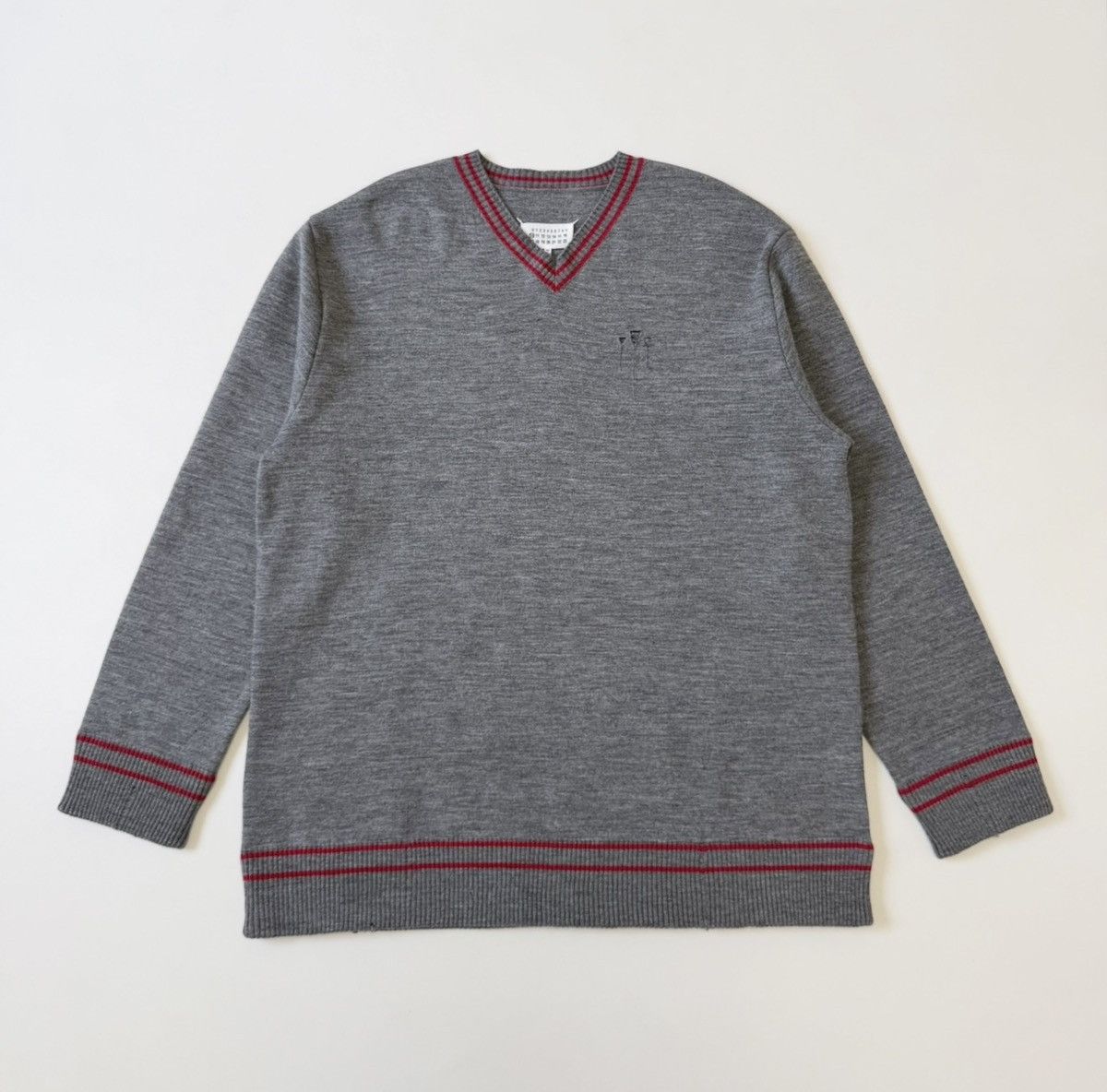 Maison Margiela A/W 20 ‘Distressed’ College Knit Sweater Size US XXL / EU 58 / 5 - 2 Thumbnail
