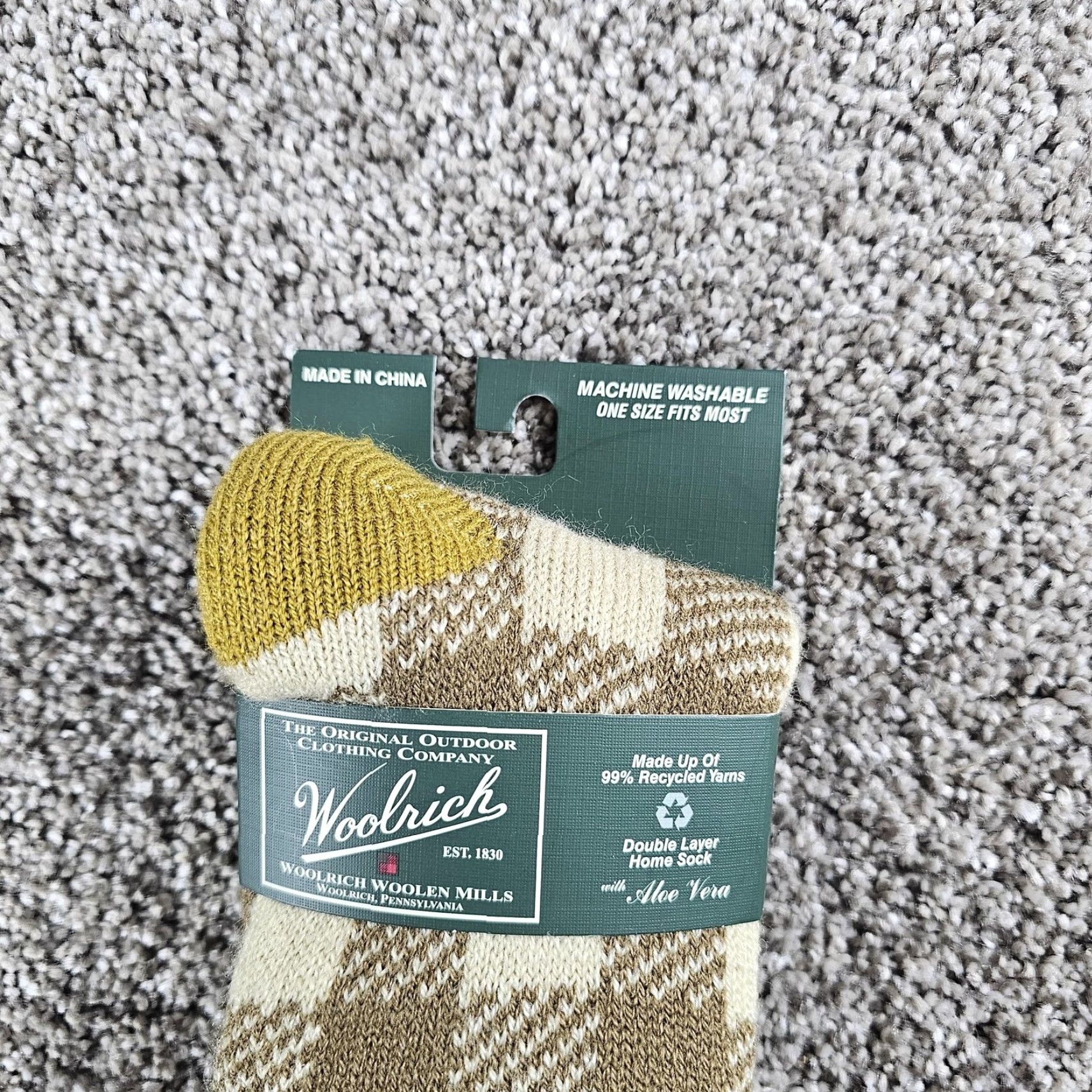 Vintage Woolrich Home Socks One Size Aloe Vera Cozy Slipper Recycled Yarn Plaid House So Size ONE SIZE - 3 Thumbnail