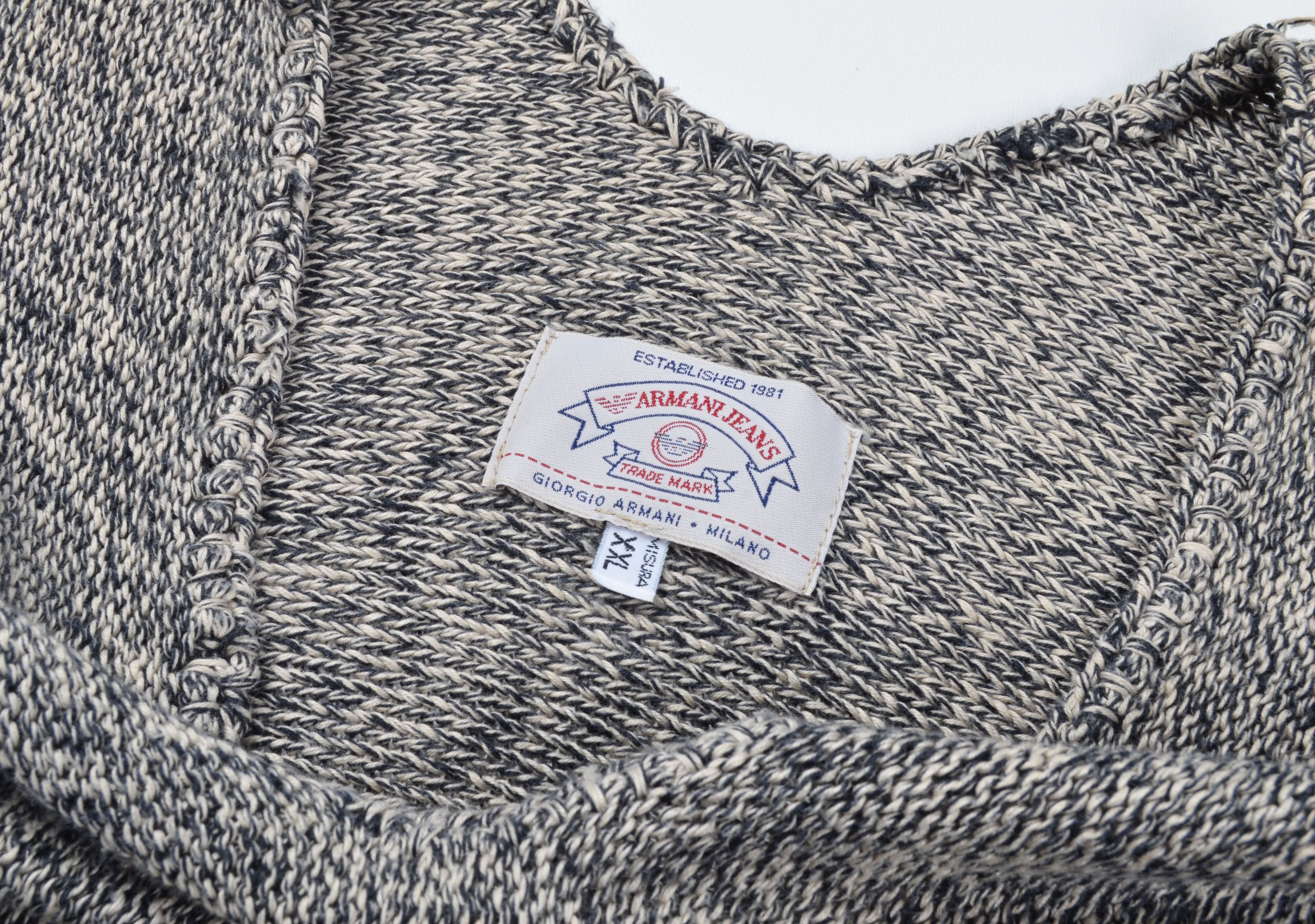 Giorgio Armani Vintage Armani Jeans 90's Striped Relaxed Fit Cotton Sweater Size US XXL / EU 58 / 5 - 5 Thumbnail