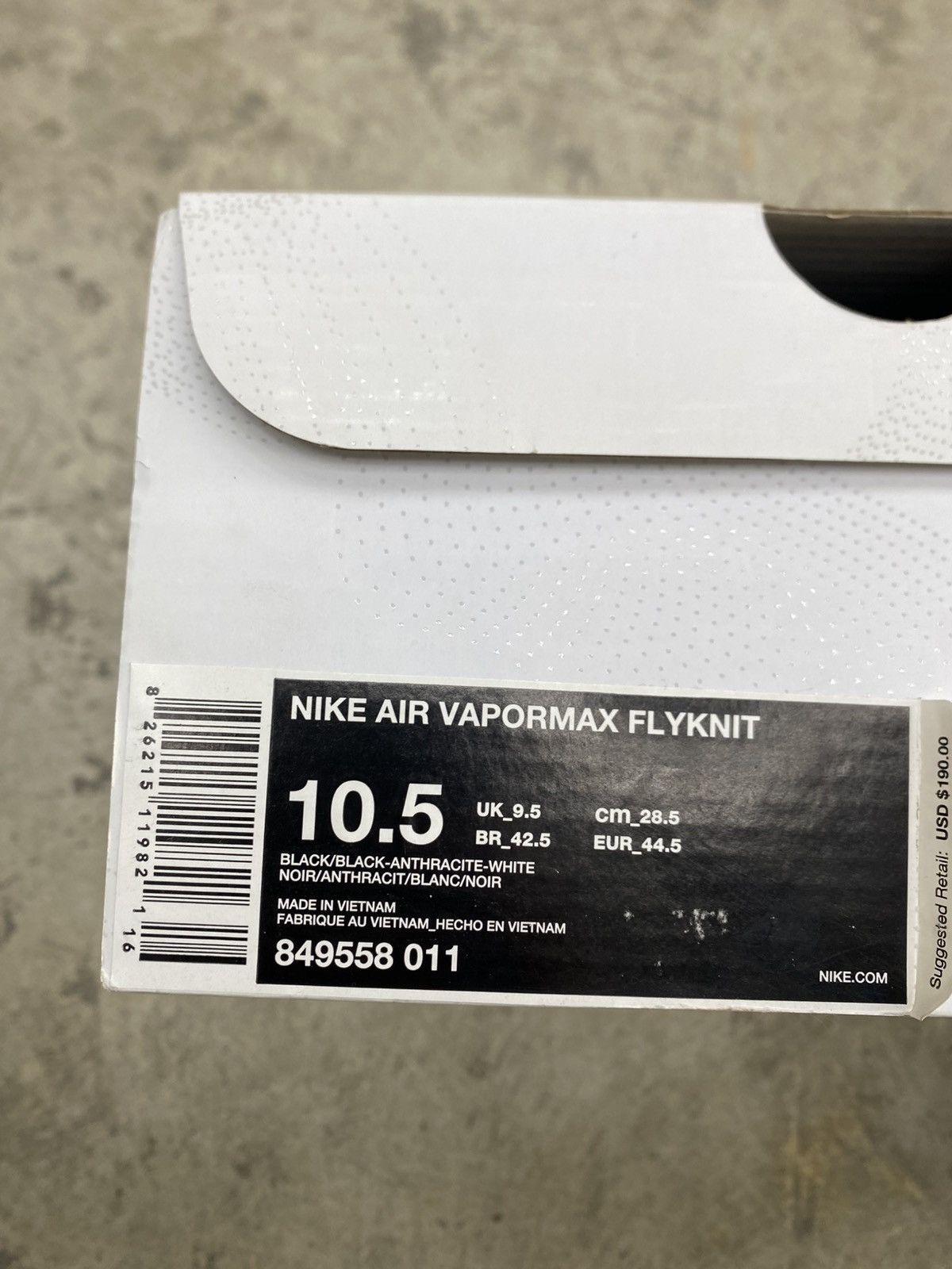 Nike Nike Vapormax Flyknit Air Black Size US 10.5 / EU 43-44 - 3 Thumbnail