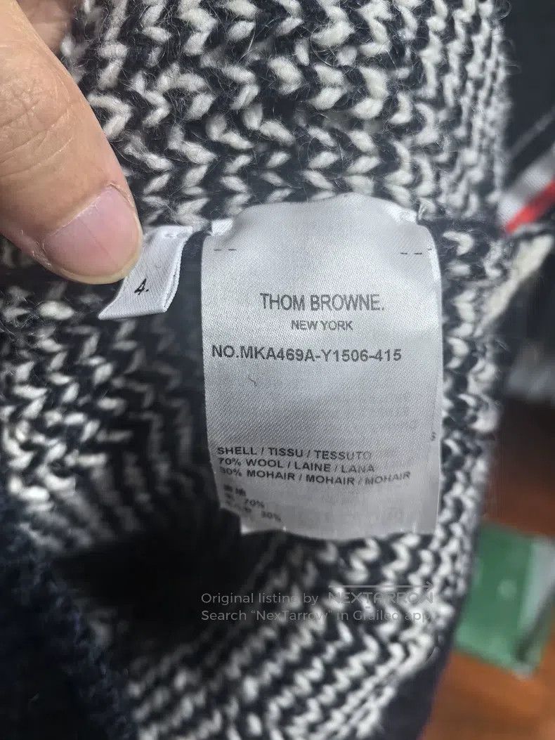 Thom Browne Thom Browne Stripe Patch Sweater Size US XL / EU 56 / 4 - 5 Thumbnail