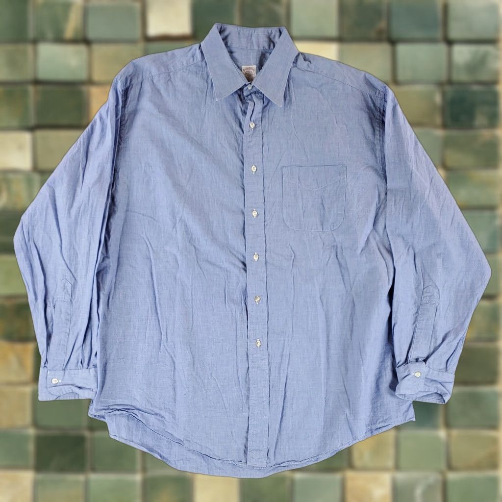 Brooks Brothers Brooks Brothers Shirt Makers Button Up Light Weight Blue Made USA Mens 17.5-6 XL Long Sleeve Shirt Mens Blue 17.5-6 Size US XL / EU 56 / 4 - 1 Thumbnail