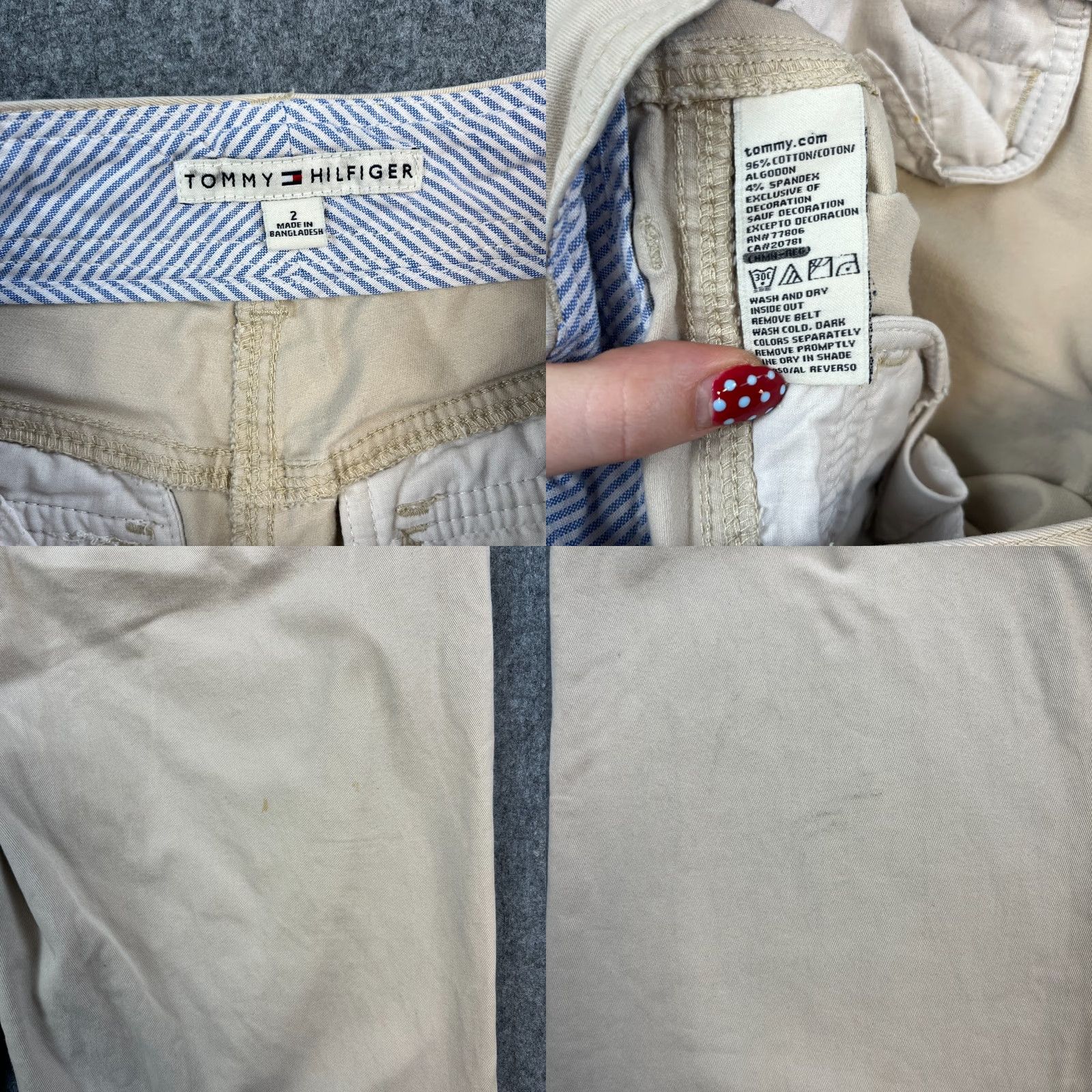 Tommy Hilfiger Tommy Hilfiger Womens Trousers Bootcut 28 30 UK 8 Cream Low Rise Chino Pants Cargo/Workwear Suitable Mens Womens Size 30" / US 8 / IT 44 - 9 Thumbnail