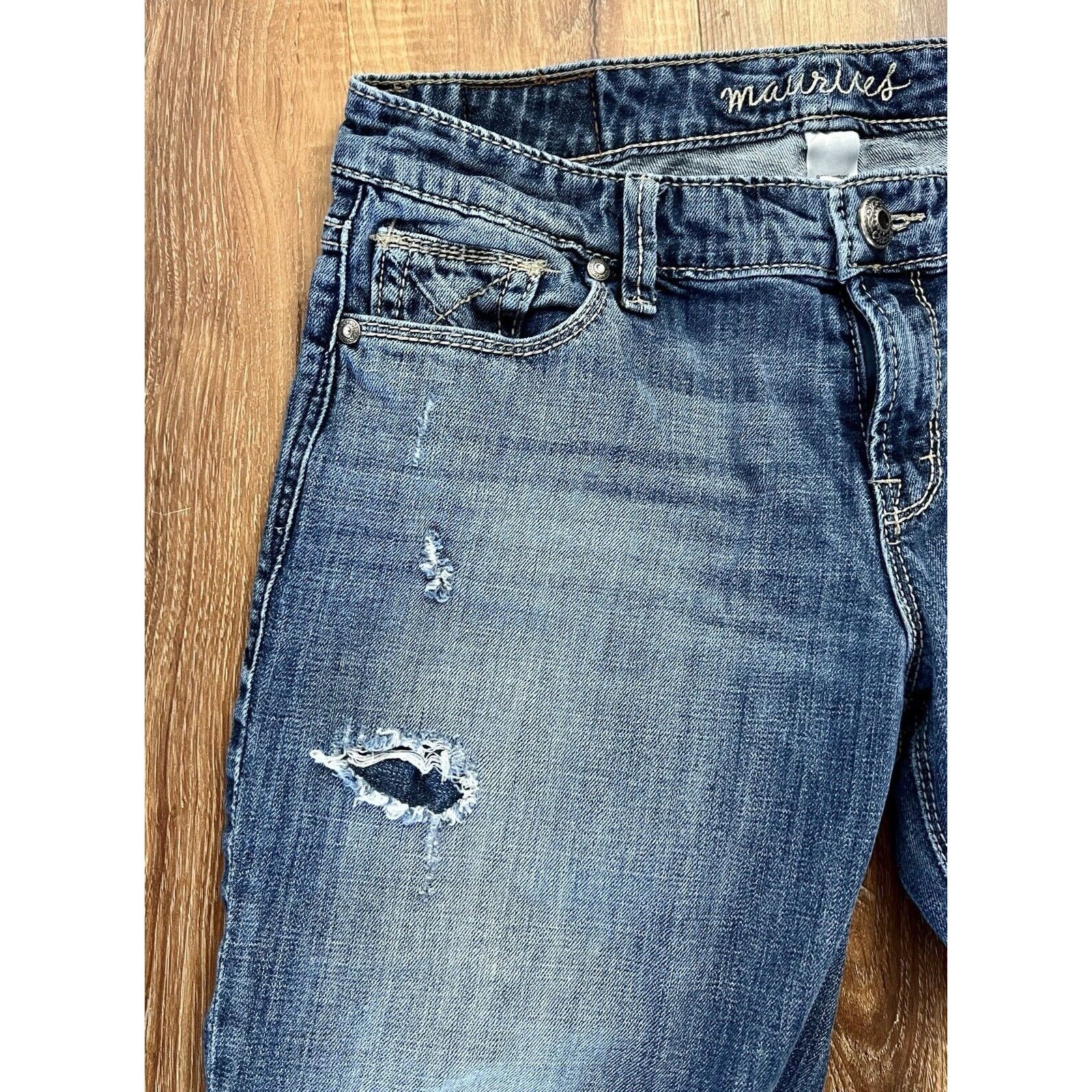 Other Womens Juniors Maurices Distressed Blue Jeans Size 9/10 Size 30" / US 8 / IT 44 - 7 Thumbnail
