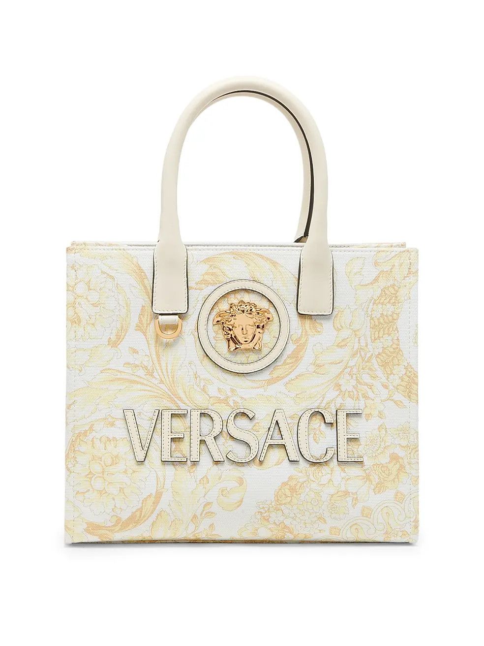 Versace os11x0326 Size: OS / Small Barocco-Print Cotton Tote Bag Size ONE SIZE - 1 Thumbnail