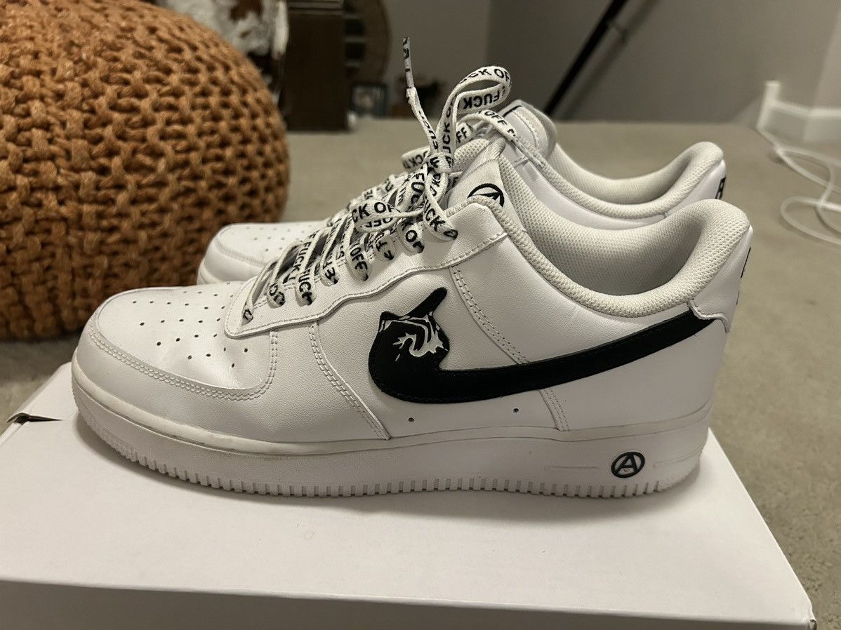 image of Ineverheardofyou Fuck Off Air Force 1 Shoes in White, Men's (Size 11)