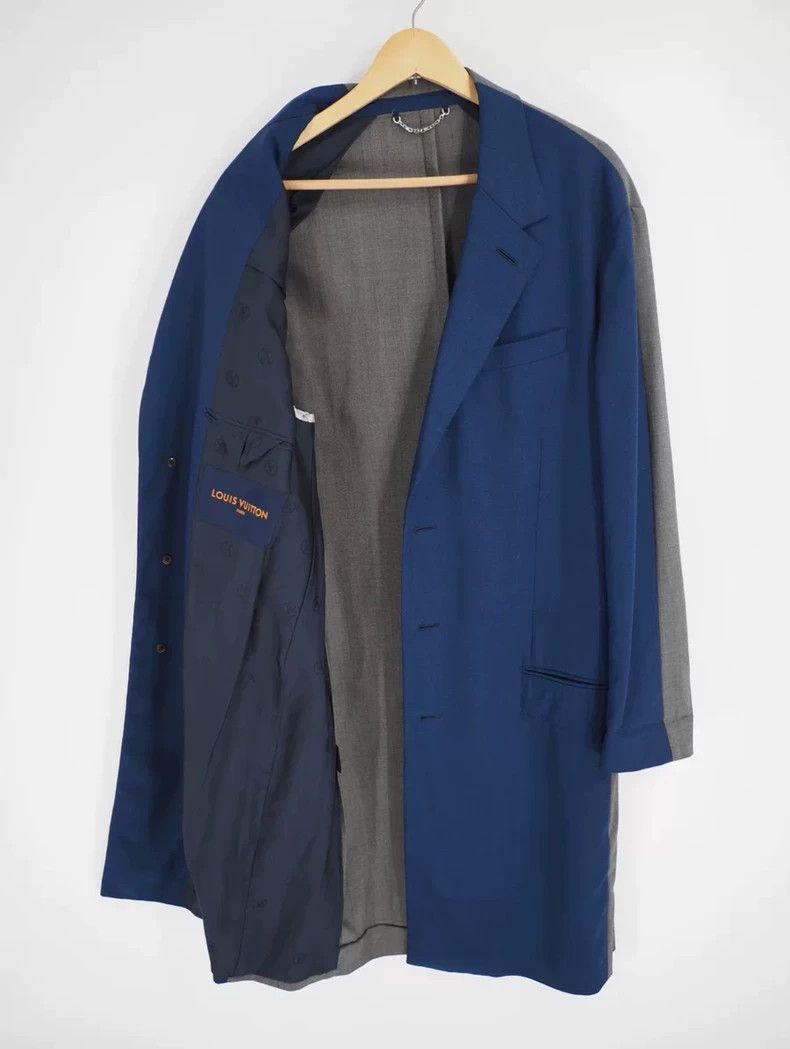 Louis Vuitton Louis Vuitton SS18 blue and grey patchwork wool long suit Size US M / EU 48-50 / 2 - 5 Thumbnail
