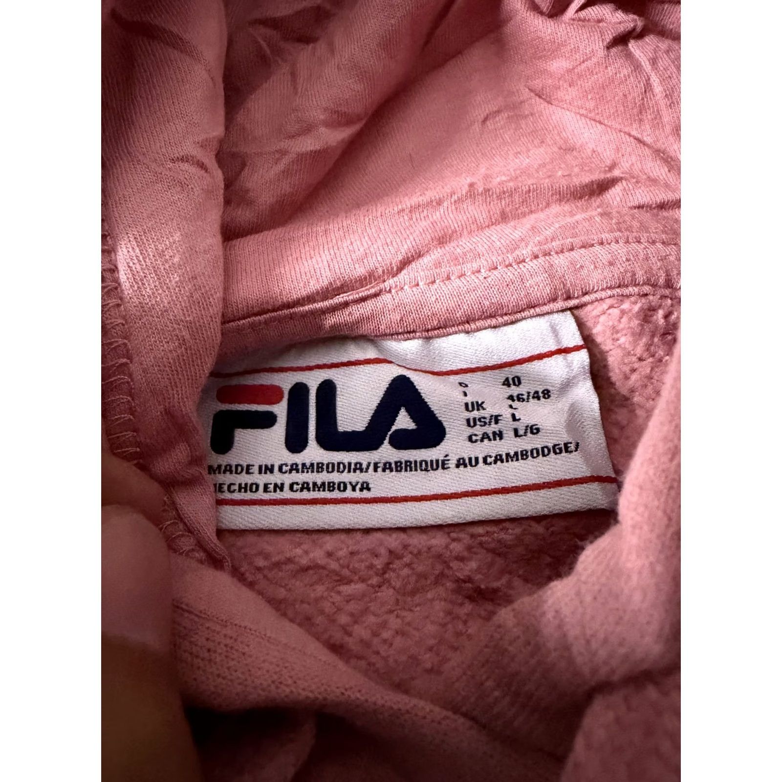 Fila FILA Hoodie Mens Large Pink Fleece Pullover Logo Sweatshirt Casual Size US L / EU 52-54 / 3 - 4 Thumbnail