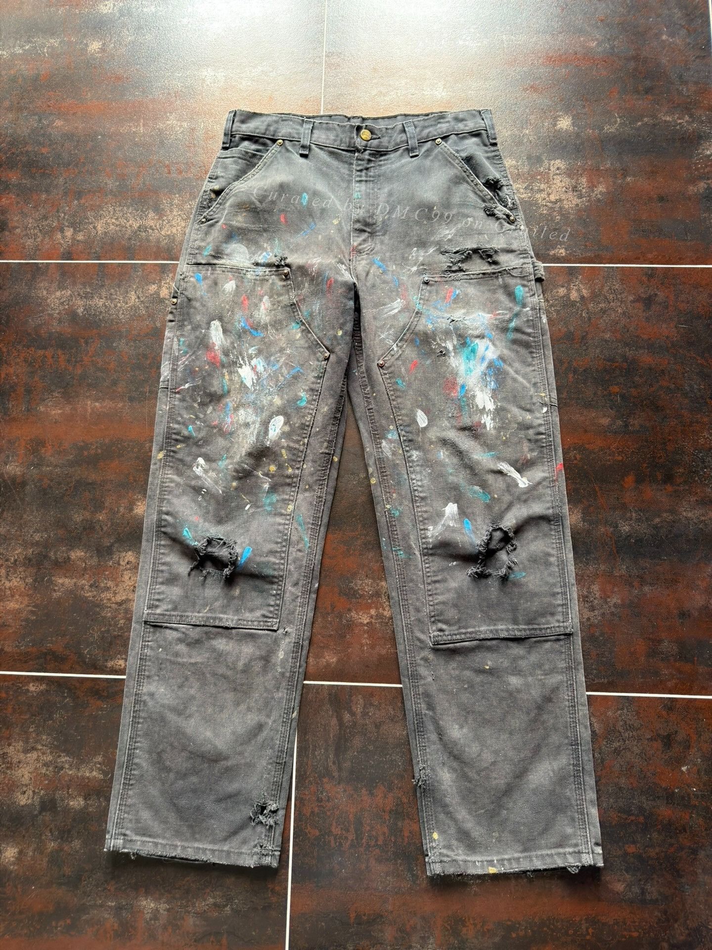 Vintage Vintage Carhartt B136 Black Cargo Pants Size US 30 / EU 46 - 1 Thumbnail