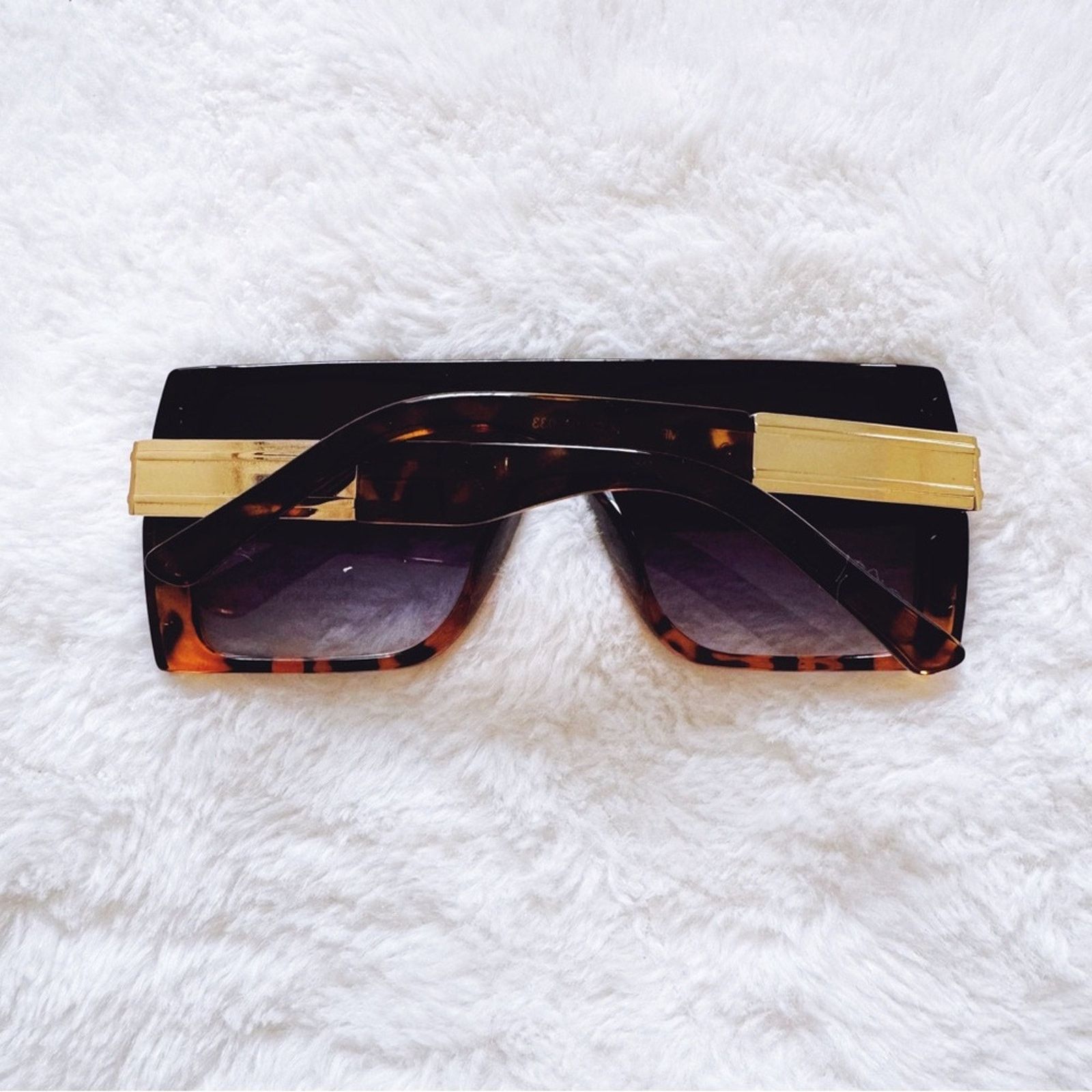 Other Inez Tortoise Brown Oversized Square Sunglasses Size ONE SIZE - 9 Thumbnail