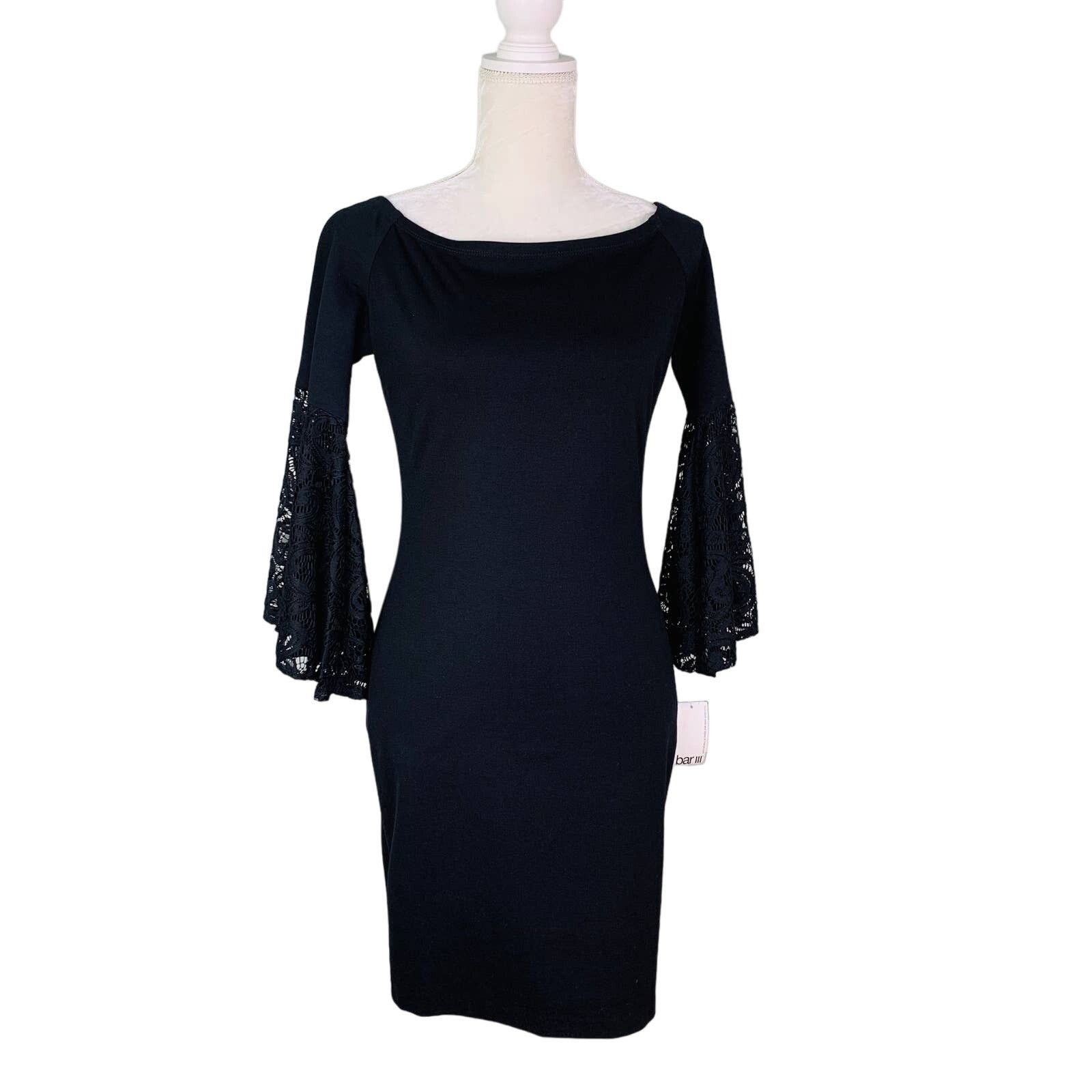 Bar III Bar III Dress M Anthracite Black Lace Bell Sleeves New Size M / US 6-8 / IT 42-44 - 14 Thumbnail