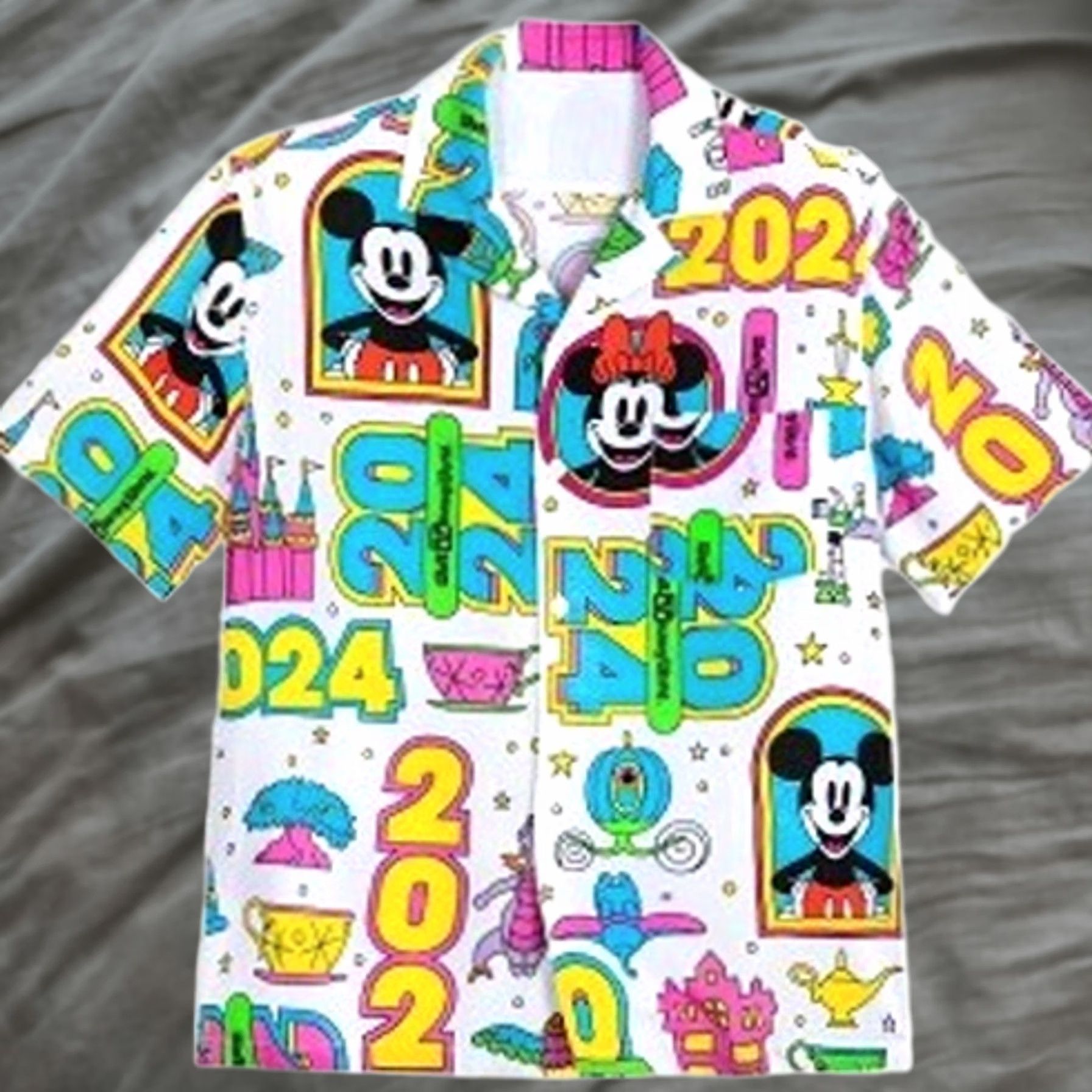Disney Disney Walt Disney World Mickey Button Down Camp Shirt Adult Large Multicolor Mens Size US L / EU 52-54 / 3 - 1 Thumbnail