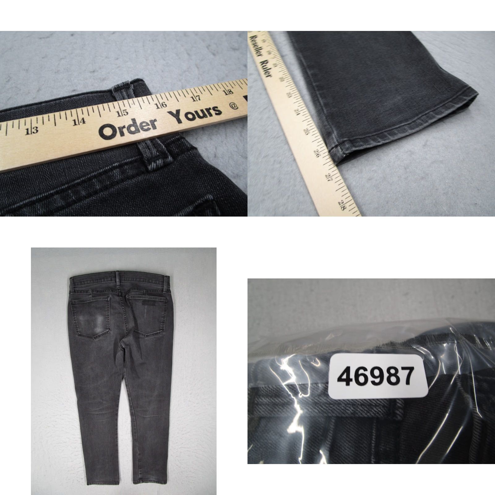 Fred Segal Fred Segal Women's Slim Jeans 32 Black Denim Tapered 32x27 Button Fly USA Size 24" / US 00 / IT 34 - 8 Thumbnail