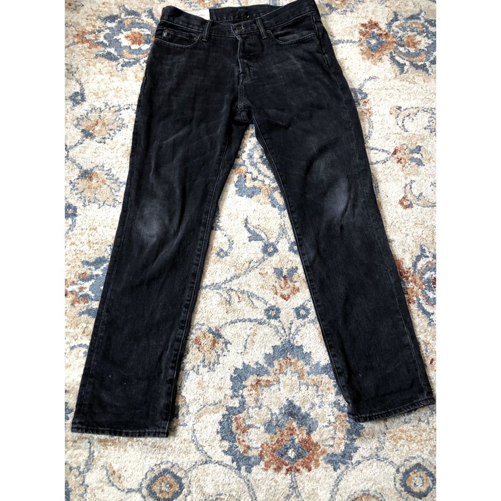 Abercrombie & Fitch VINTAGE Abercrombie & Fitch Jeans Black 31x32 Straight 90s Stretch Denim Mens Regular Mid Rise 5-Pocket Distressed Zipper Button Logo Denim Wash Black Size US 31 - 4 Thumbnail