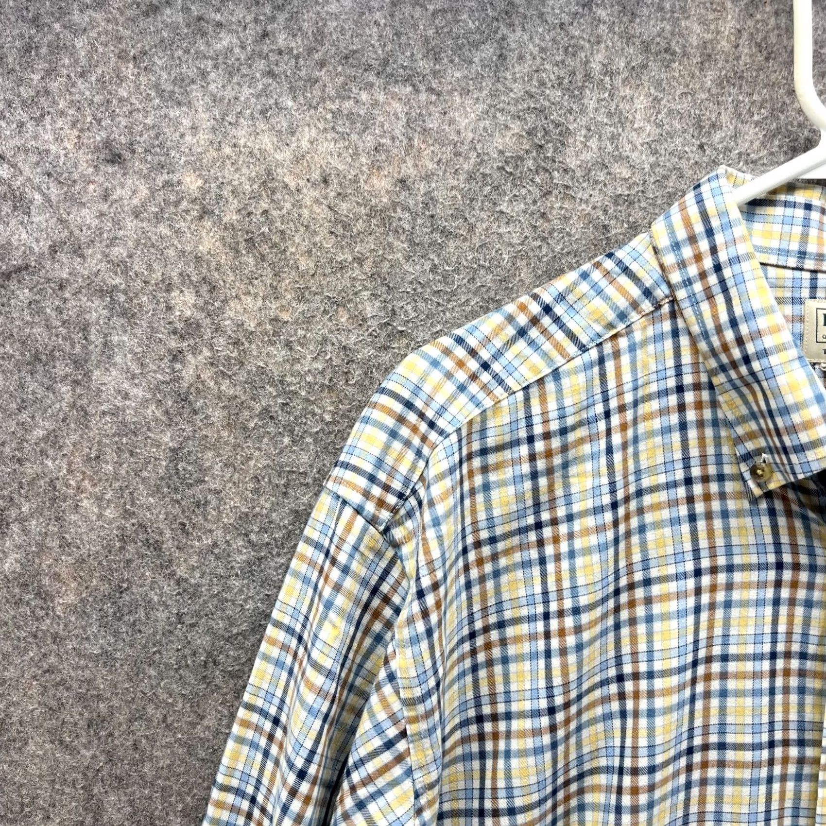 Vintage VINTAGE: NO - LL Bean Shirt Men XL Blue Yellow Button Up Traditional Tall Check Plaid 503308 Size US XL / EU 56 / 4 - 5 Thumbnail