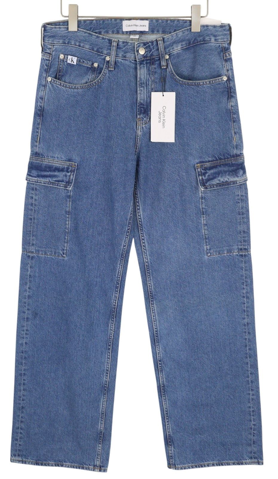 Calvin Klein 90'S LOOSE CARGO W32 Blue Regular Fit Logo Jeans 84964 Size US 32 / EU 48 - 1 Thumbnail