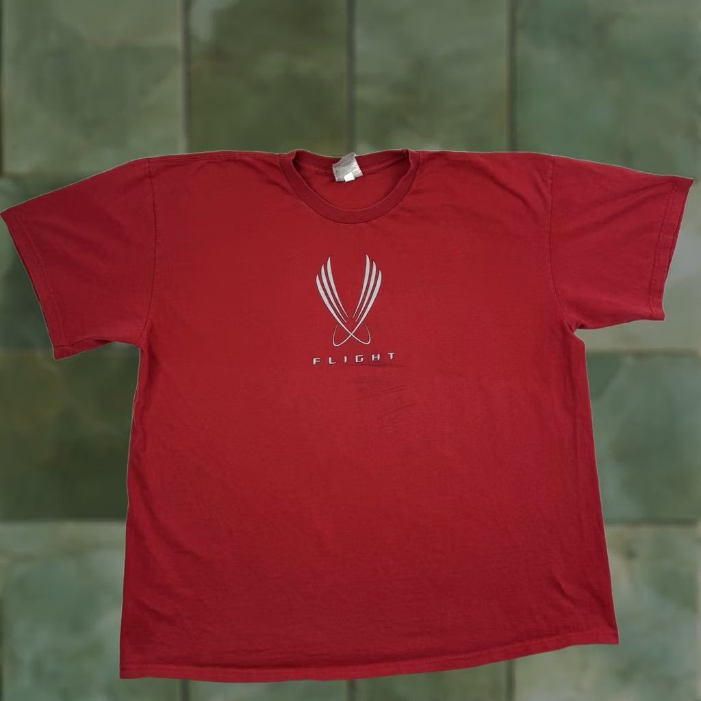 Nike VINTAGE Nike Flight T Shirt Adult 2XL Athletics Sports Y2K Red Crew Neck Short Sleeve Boxy Mens Size US XXL / EU 58 / 5 - 1 Thumbnail