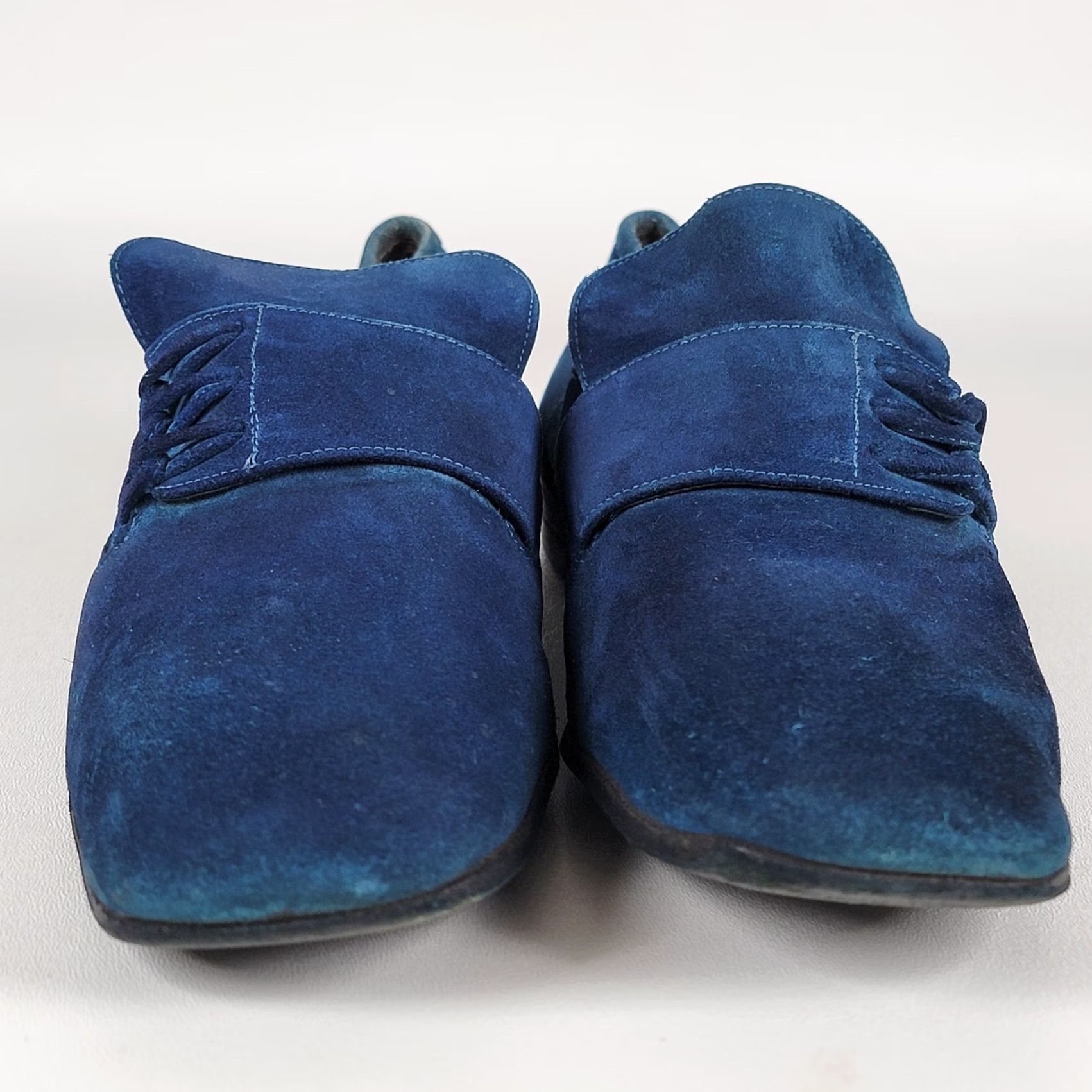 Vintage VINTAGE Blue Suede Loafers Men Size 11.5 Dress Slip On Pointed Toe Leather Lining Leather Upper Classic Size US 12 / EU 45 - 2 Thumbnail