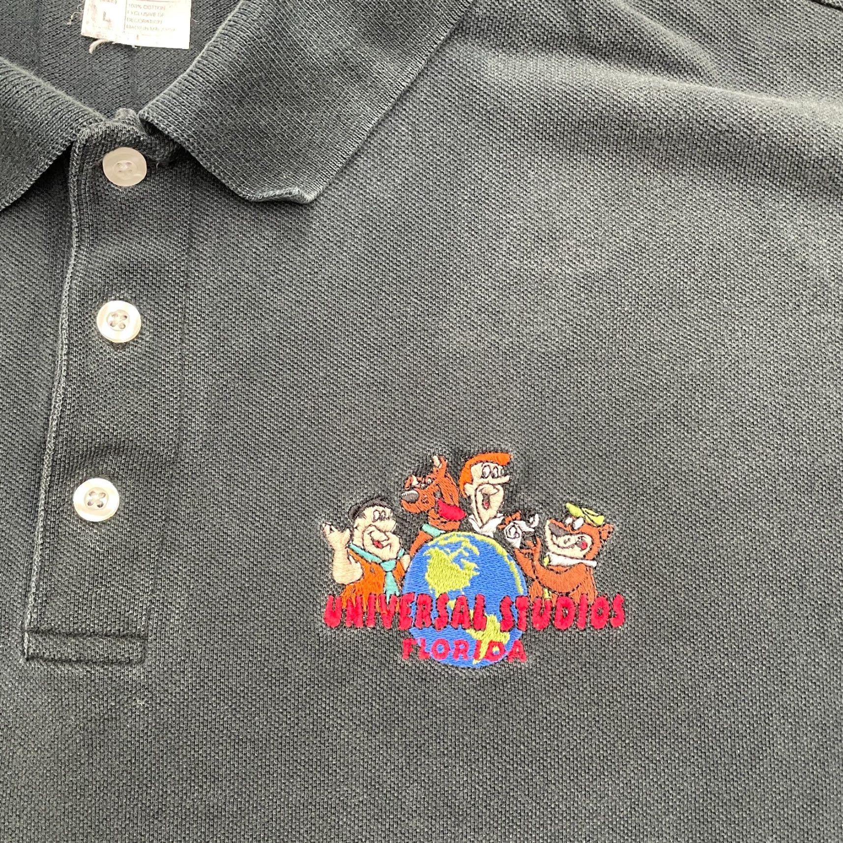 Vintage VINTAGE Hanna Barbera Polo Shirt Mens Large Black Cotton Short Sleeve Casual Activewear Size US L / EU 52-54 / 3 - 4 Thumbnail