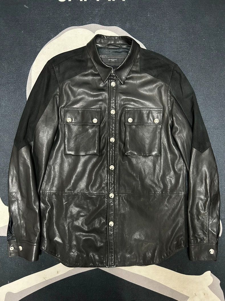 Givenchy Givenchy Leather Jacket Shirt Jacket Outerwear, Fashion Sh Size US L / EU 52-54 / 3 - 1 Thumbnail