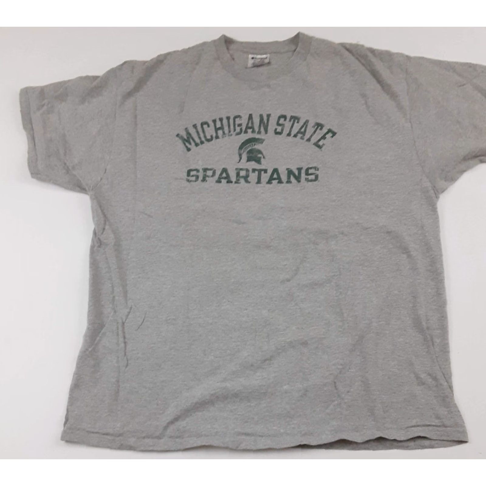 Champion VINTAGE Michigan State Spartans Champion T-Shirt Grey XXL USA Made Men Short Sleeve Shirt Size US XXL / EU 58 / 5 - 2 Thumbnail