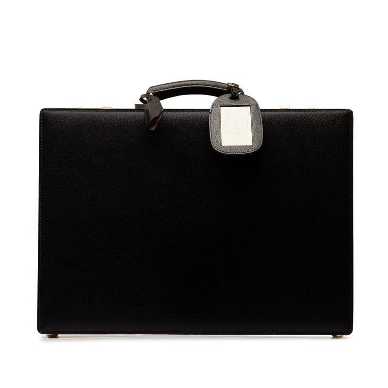 image of Gucci Leather Briefcase in Black, Men's