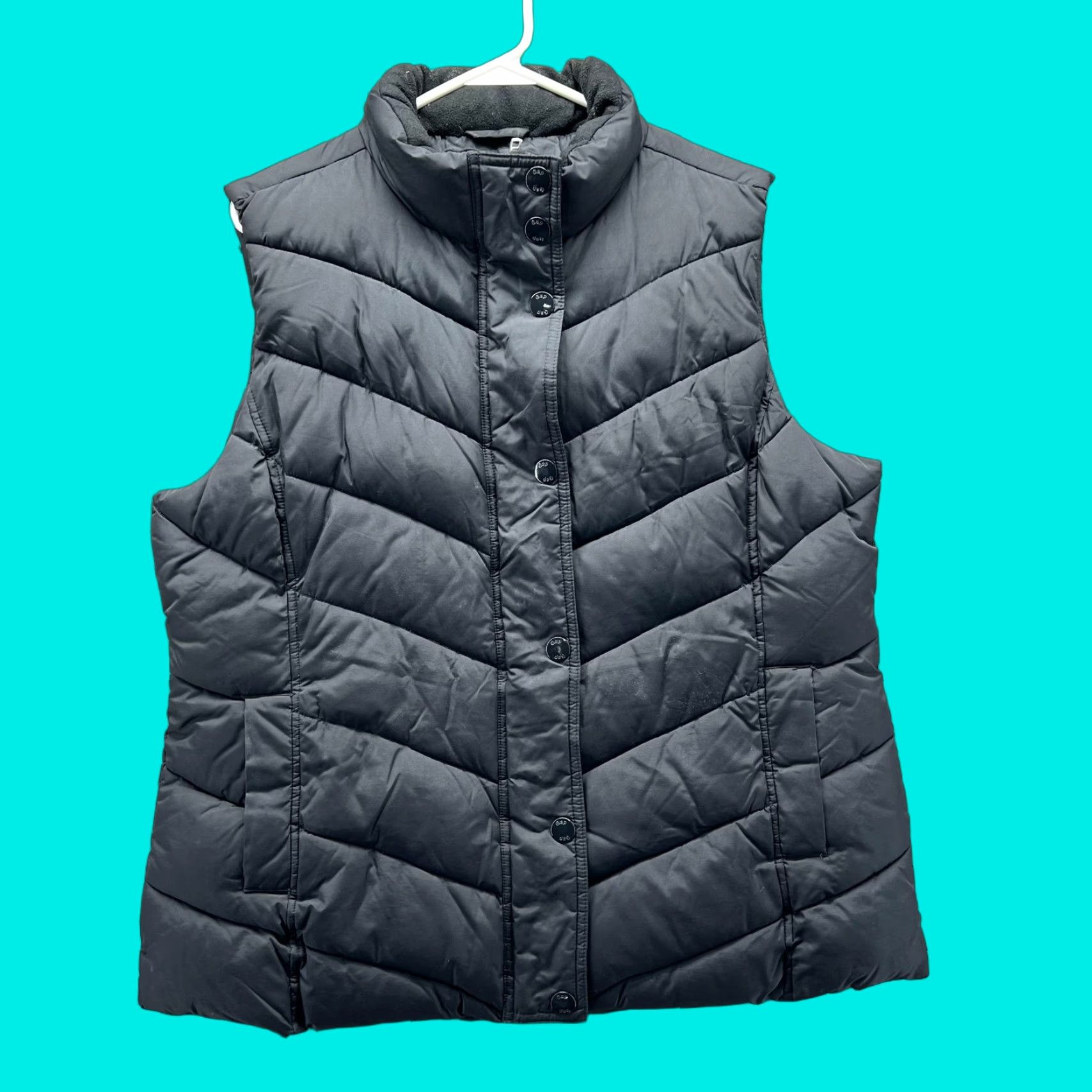 Gap Gap Vest Womens XL Black Quilted Puffer Full Zip Stand Collar Outdoor Warm Down Size XL / US 12-14 / IT 48-50 - 1 Thumbnail