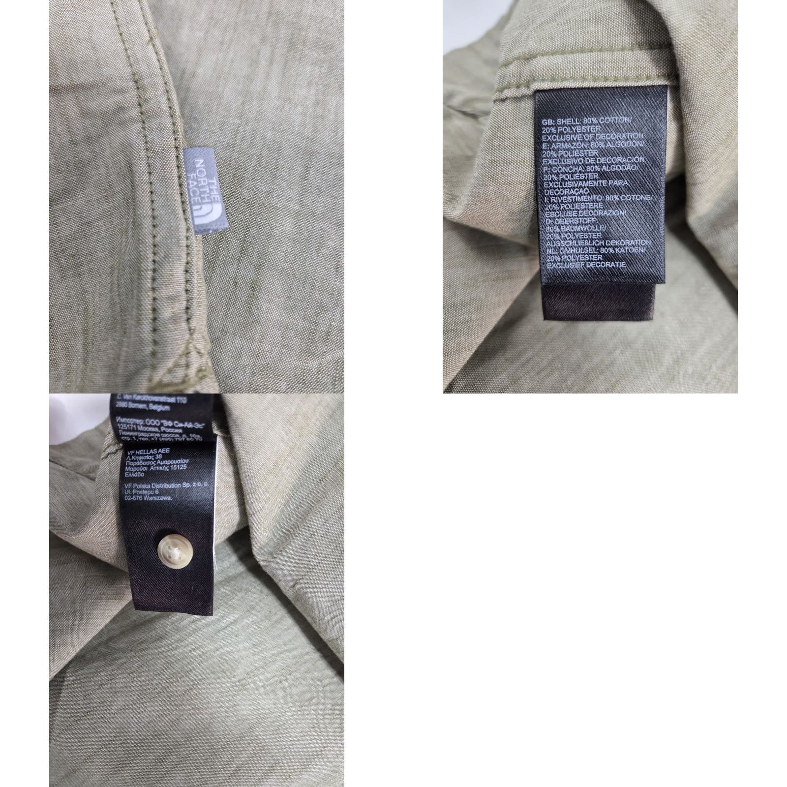 The North Face The North Face Mens Short Sleeve Button Up Beige Shirt XL Regular 48 Chest Cotton Polyester Woven Logo Pocket White? Size US XL / EU 56 / 4 - 8 Thumbnail