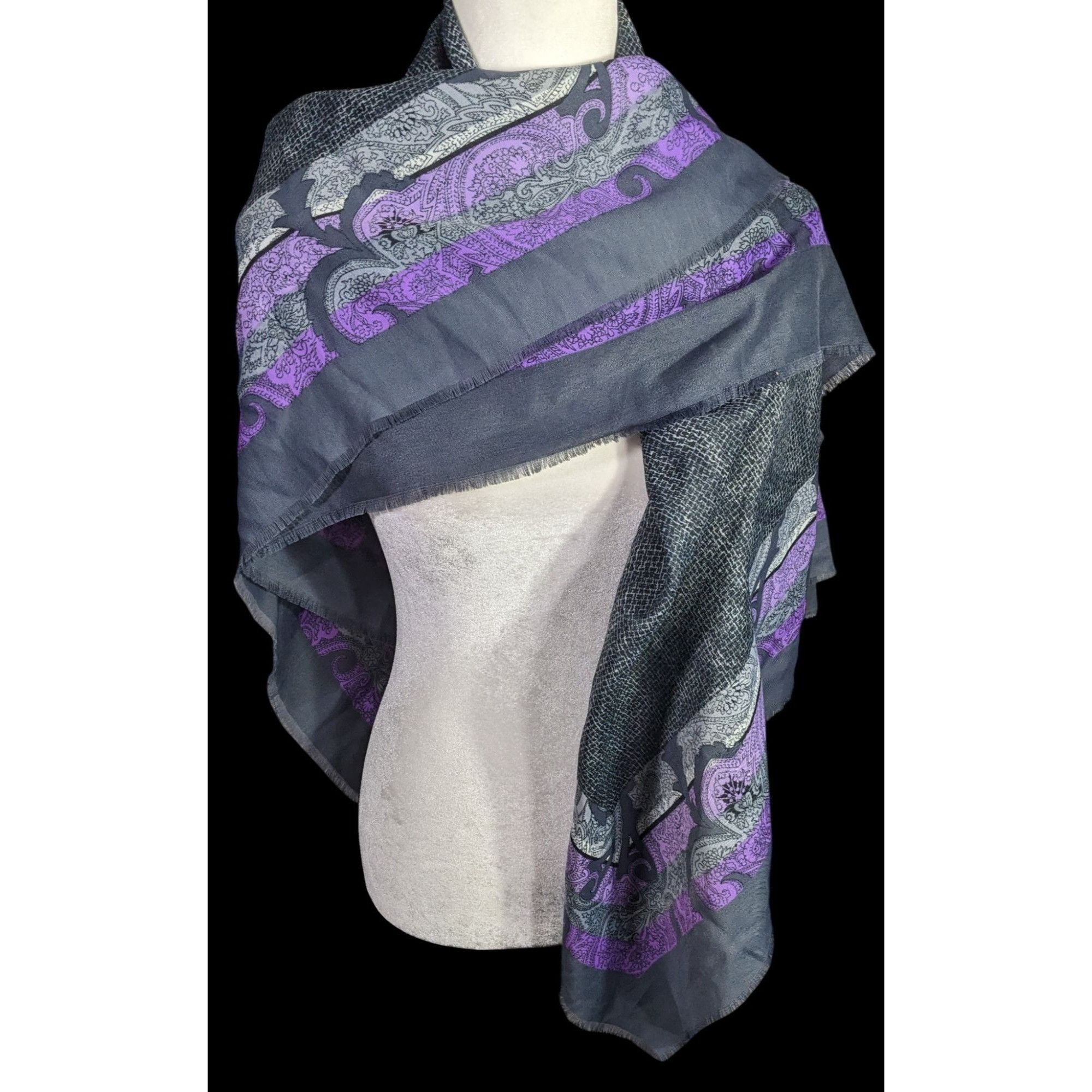Other Marco Corsari Vintage Gothic Paisley Scarf 46x46 Purple & Gr Size ONE SIZE - 1 Thumbnail