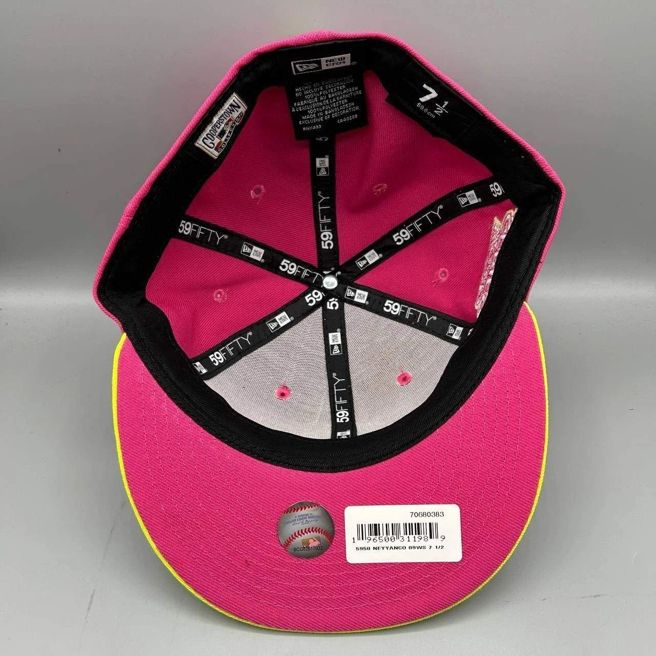 New Era New York Yankees Hat Men 7 1/2 Pink MLB Fitted Cap New Size ONE SIZE - 7 Thumbnail