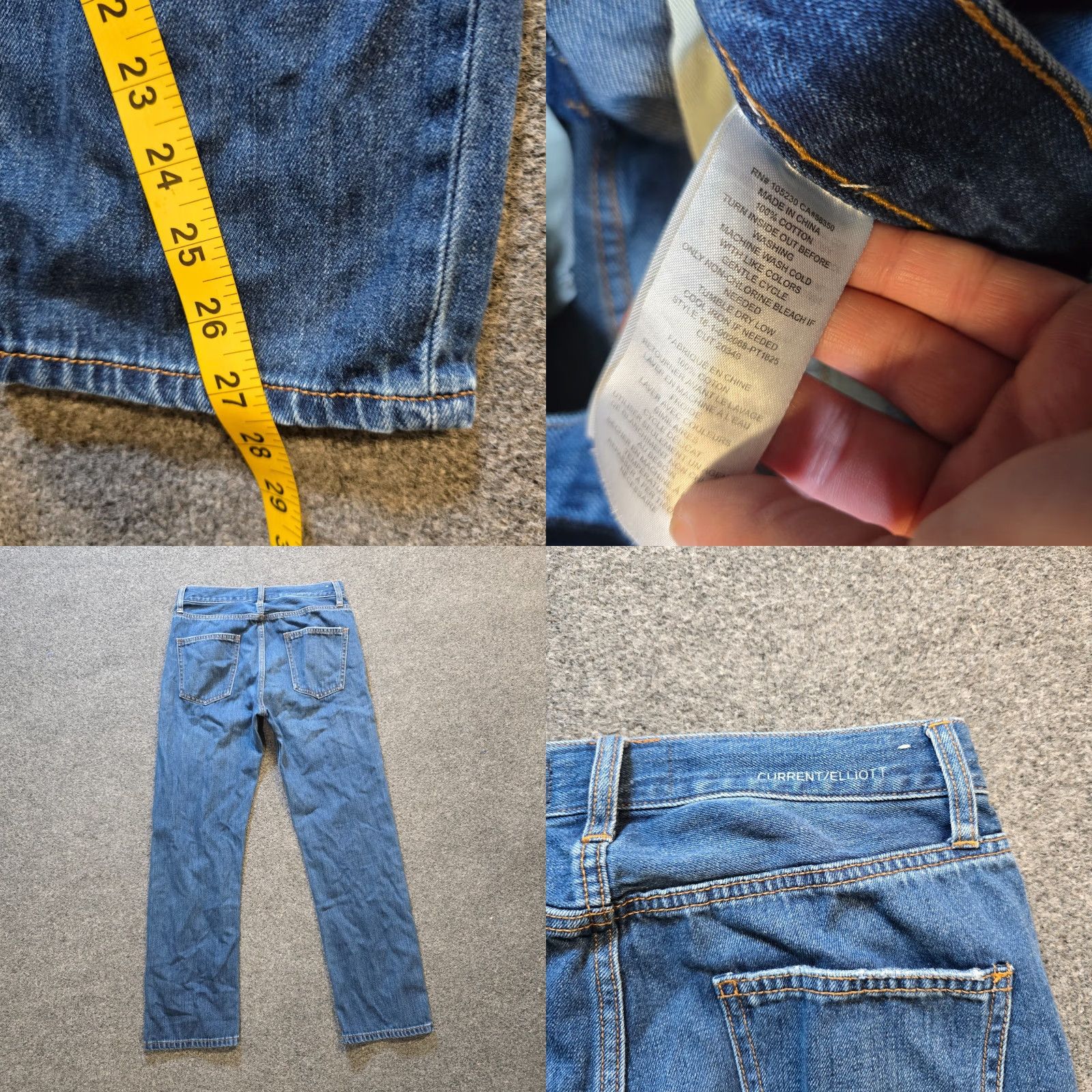 Vintage Current/Elliott Jeans Womens 25 Blue Denim Button Fly Straight Leg Capsule Casual Size 42" / US 20 - 8 Thumbnail