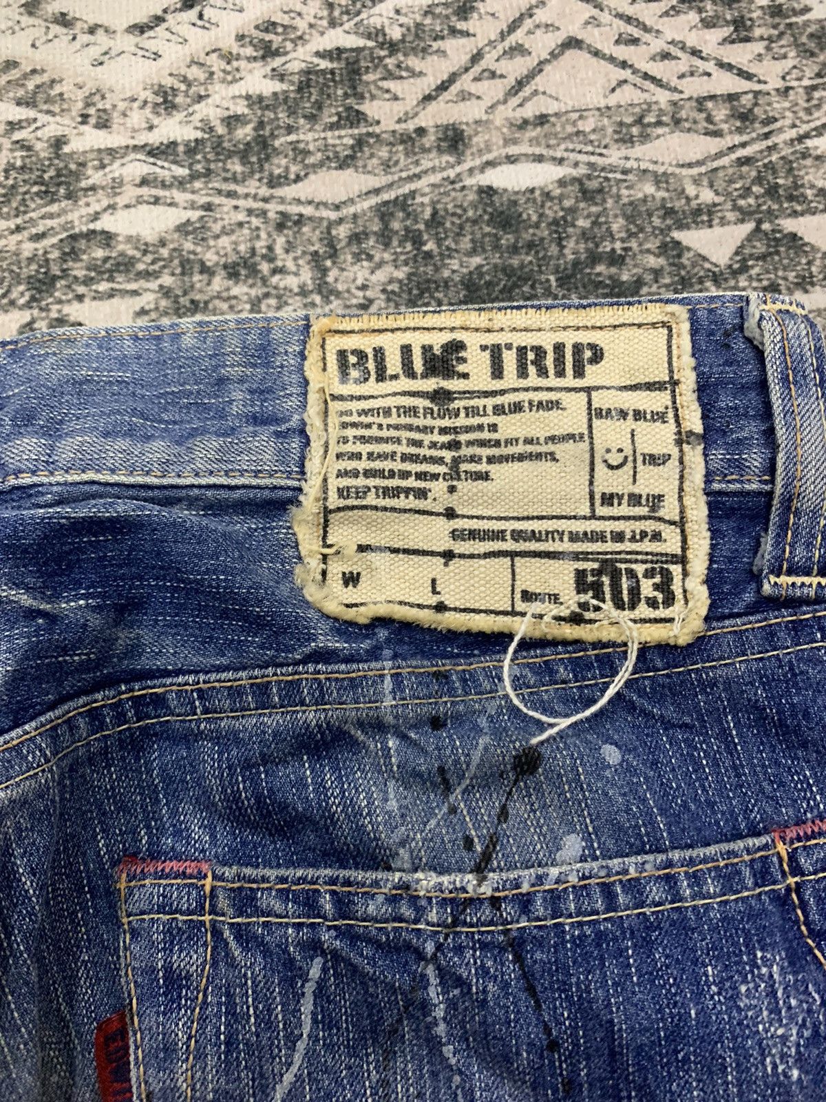 Edwin 90s EDWIN 503 BLUE TRIP DISTRESSED PANT Size US 31 - 14 Thumbnail