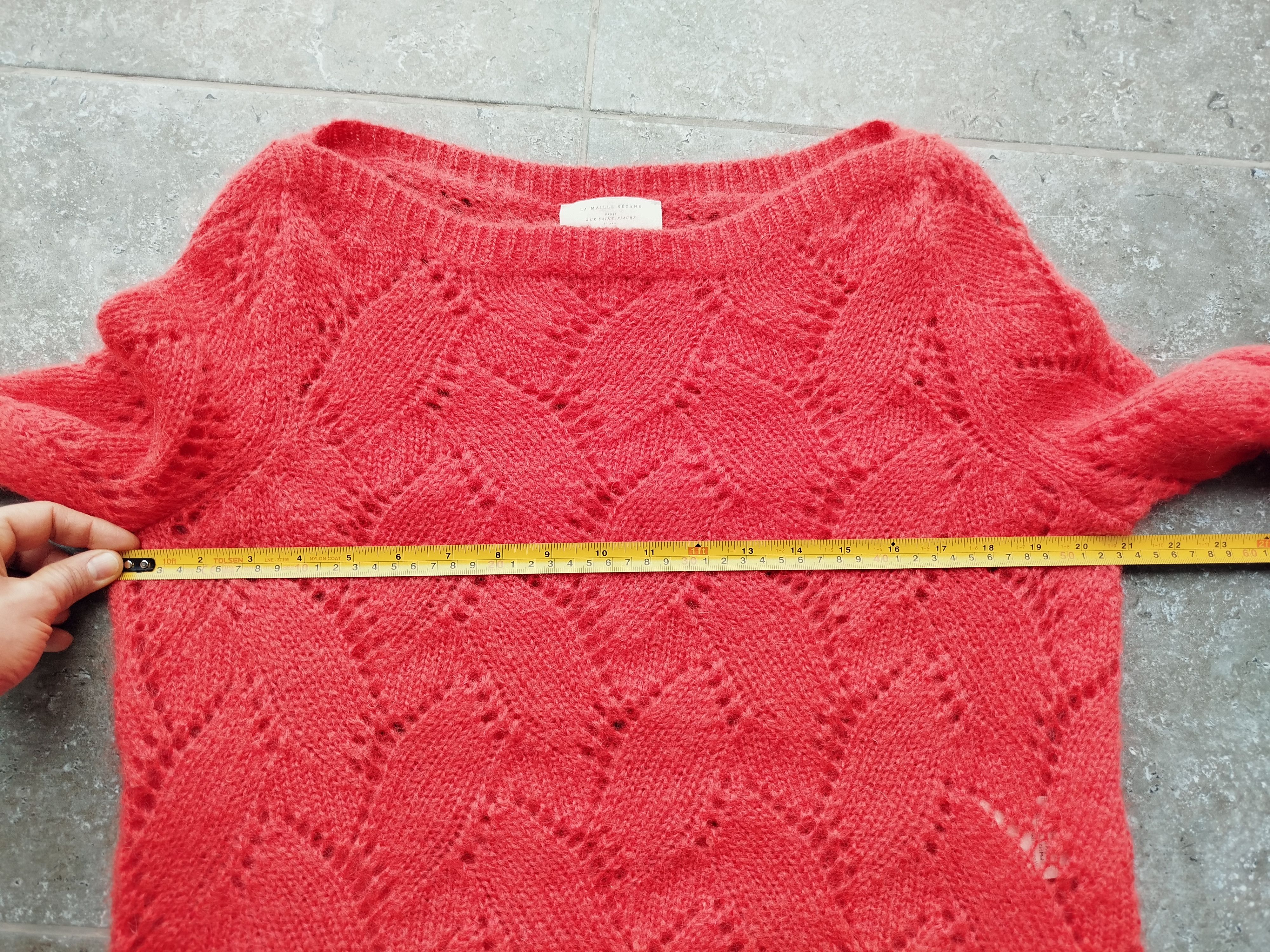 Sezane Sweater Jumper Coral Lace Knit Mohair Merino Size S Size S / US 4 / IT 40 - 13 Thumbnail