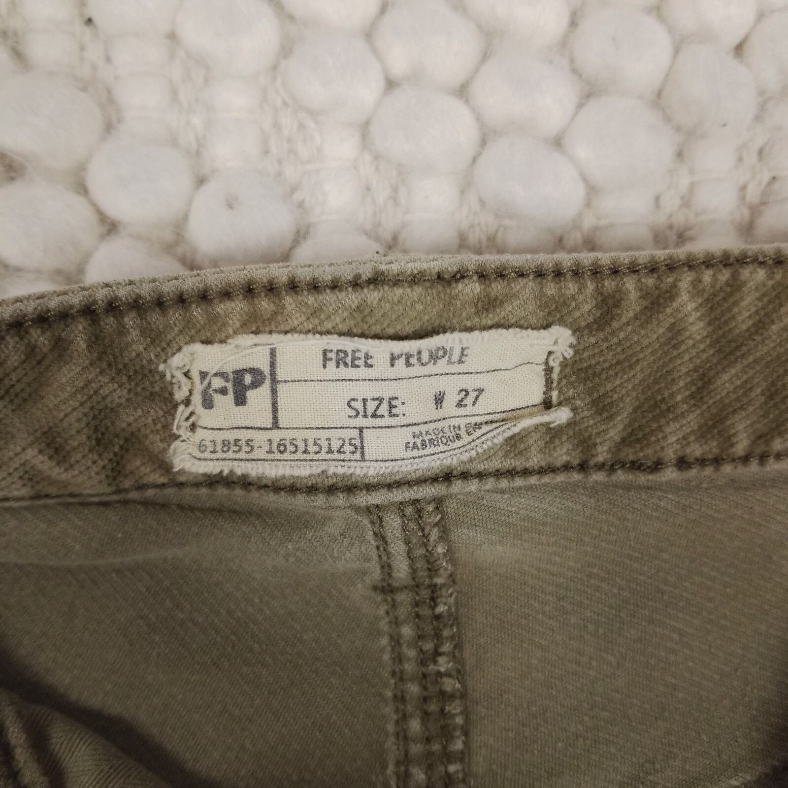 Free People Free People High Rise Slim Leg Olive Green Velvet Jeans 27 Size 27" / US 4 / IT 40 - 4 Thumbnail