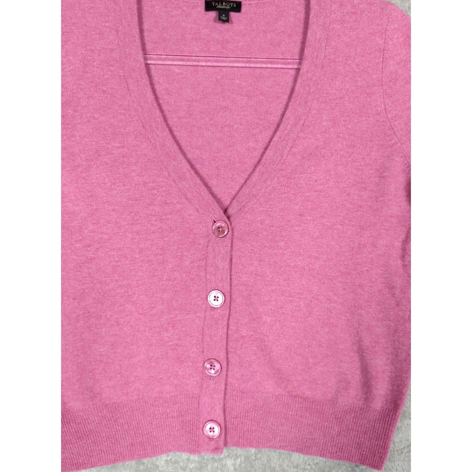 Talbots Talbots Sweater Cardigan Lightweight Lambswool Angora Blend Rose Pink Women's S Size S / US 4 / IT 40 - 2 Thumbnail