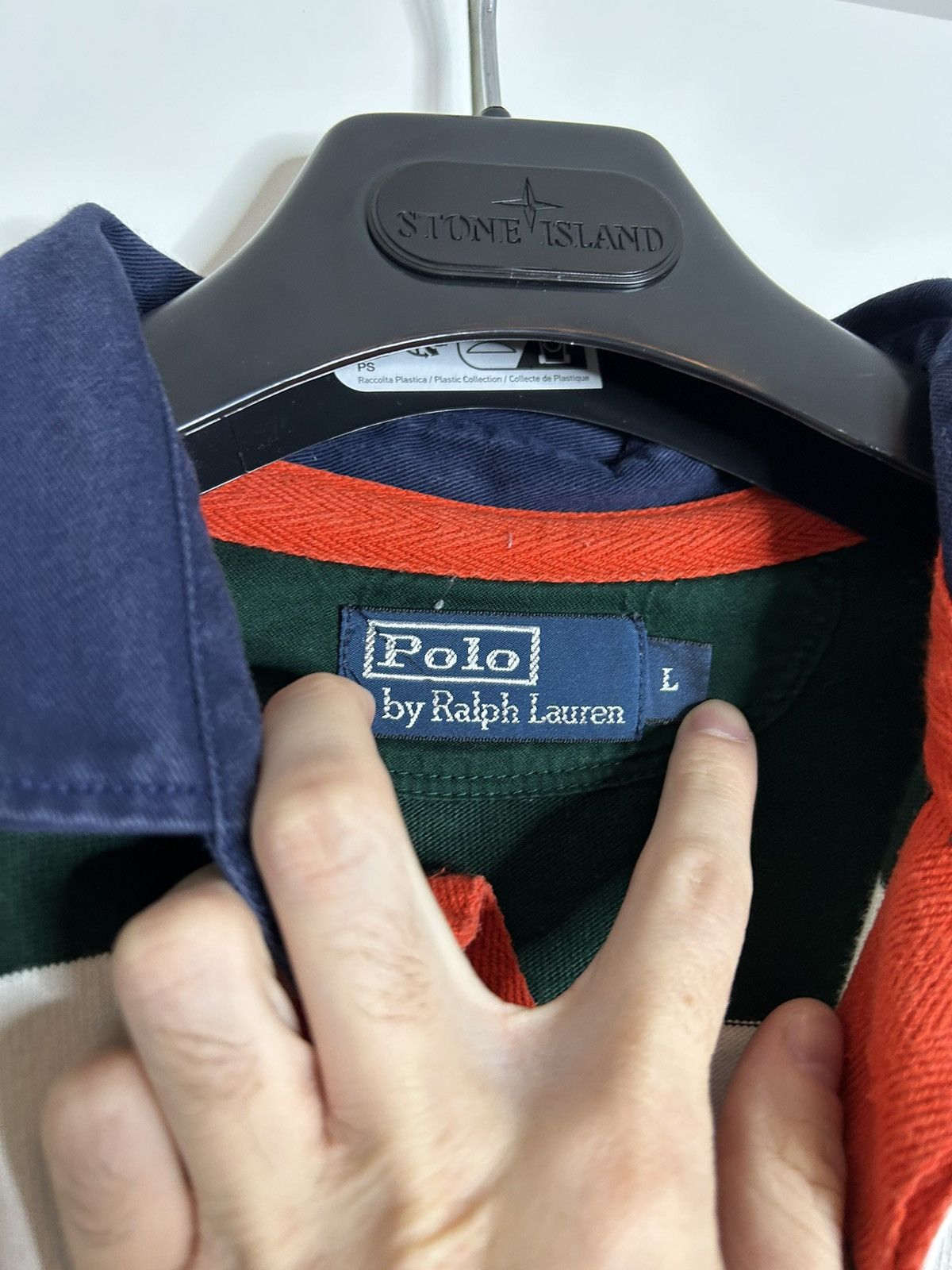 Polo Ralph Lauren × Ralph Lauren × Vintage Vintage 90s Polo Striped Boxy Rugby Polo Long Sleeve Shirt Size US L / EU 52-54 / 3 - 2 Thumbnail
