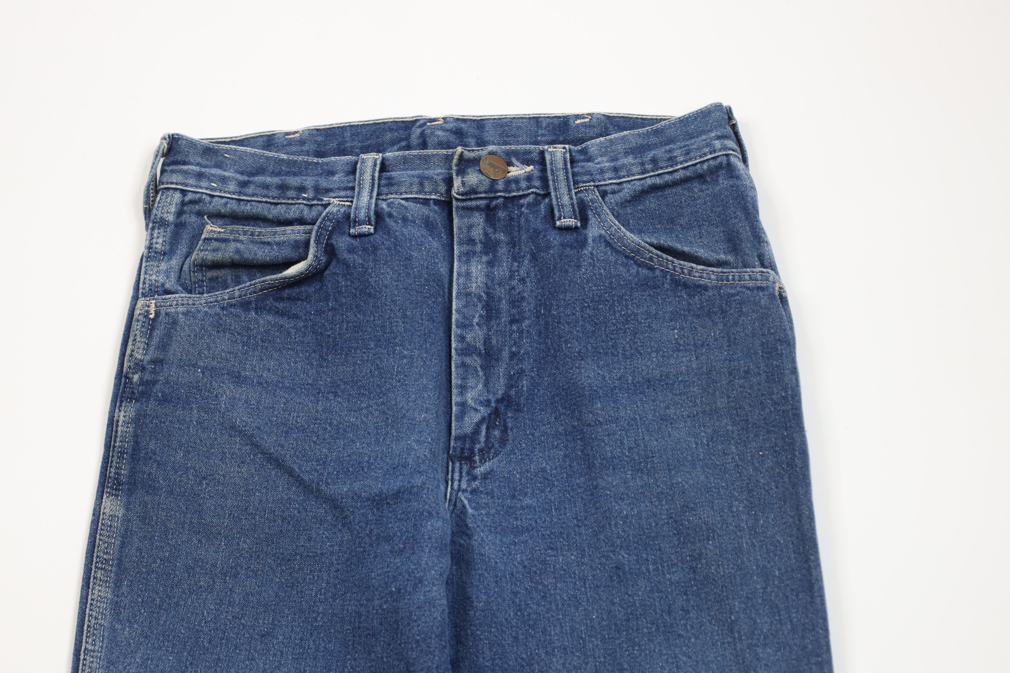 Vintage × Wrangler Vintage 70s Wrangler Flared Wide Leg Denim Jeans Blue USA Size 28" / US 6 / IT 42 - 2 Thumbnail