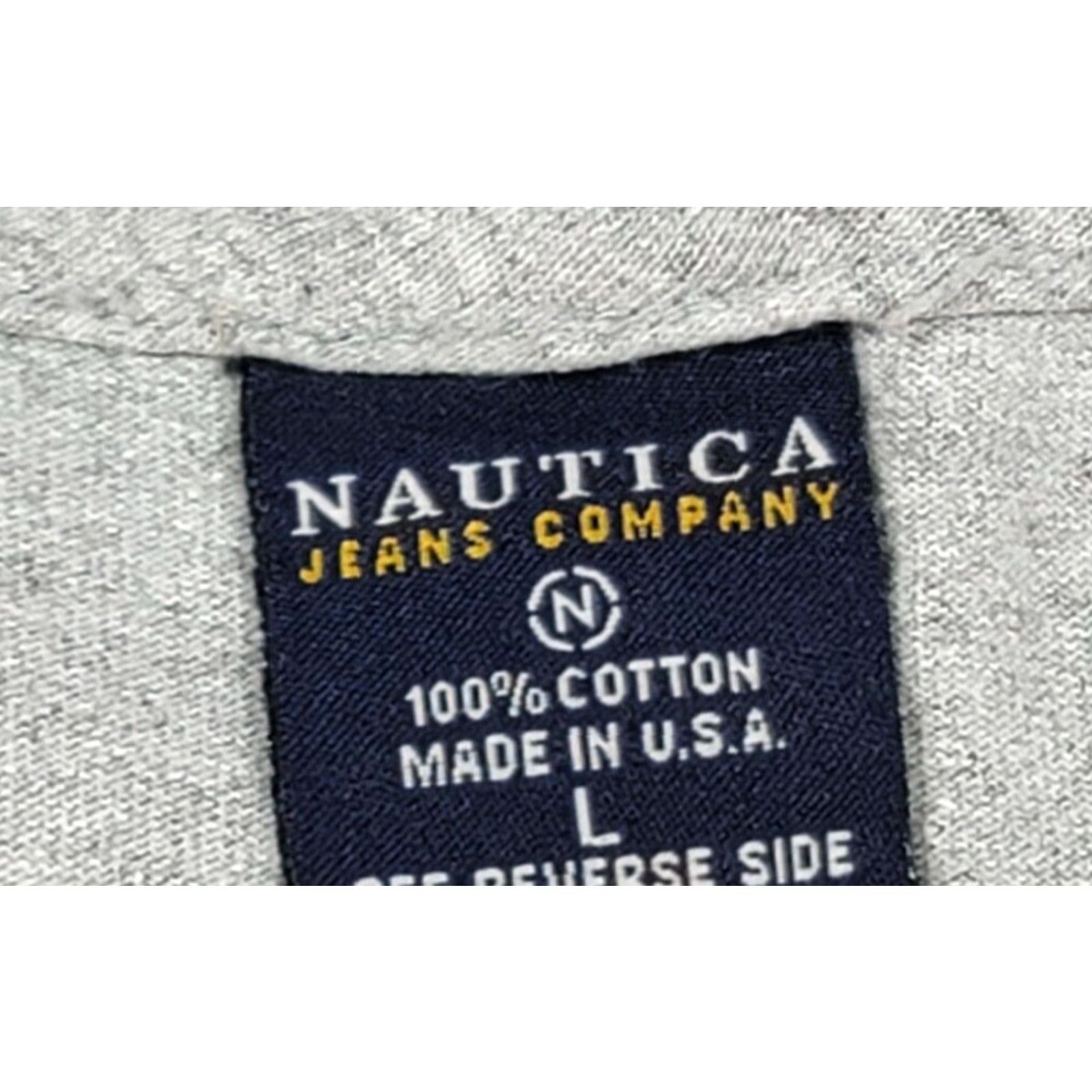 Nautica VINTAGE Nautica Jeans Co Graphic Long Sleeve TShirt Crew Neck Gray USA Made L Mens 90s Logo 1990s Size US L / EU 52-54 / 3 - 4 Thumbnail