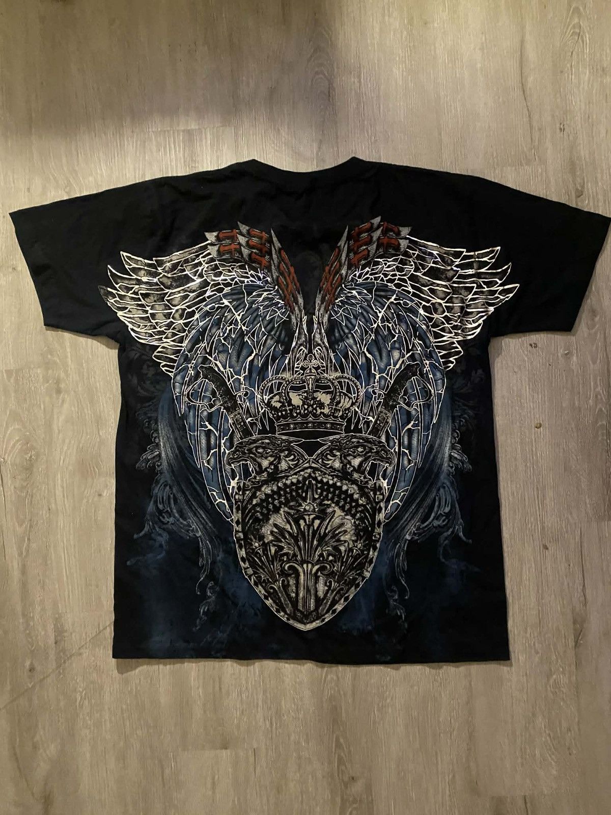 Affliction Affliction Style Y2K Gold & Red Rhinestone USA Wings Tee Size US L / EU 52-54 / 3 - 3 Thumbnail