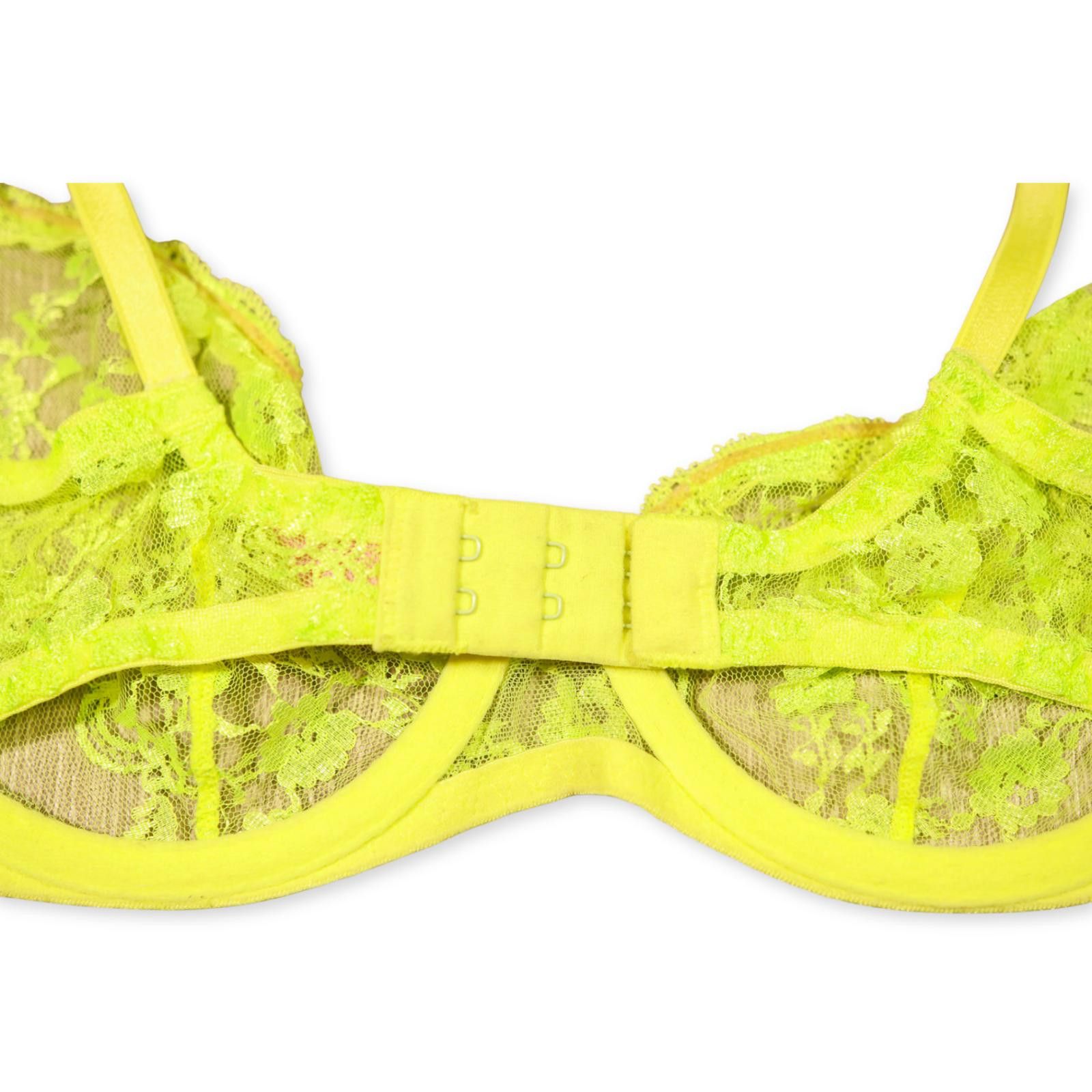 Agent Provocateur Knickers Forever Neon Yellow Lace Bra 32D Size ONE SIZE - 4 Thumbnail