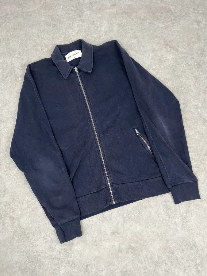 Our Legacy SS2016 Our Legacy Navy Interlock Zip-up Jacket Size US M / EU 48-50 / 2 - 4 Thumbnail