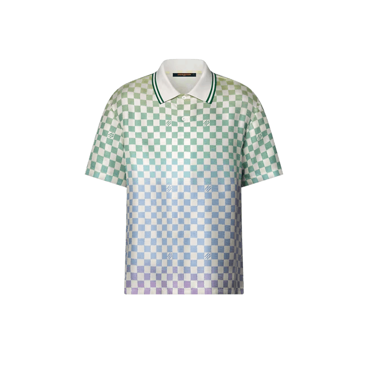 Louis Vuitton Damier Gradient Printed Silk Polo Shirt Size US XS / EU 42 / 0 - 1 Thumbnail