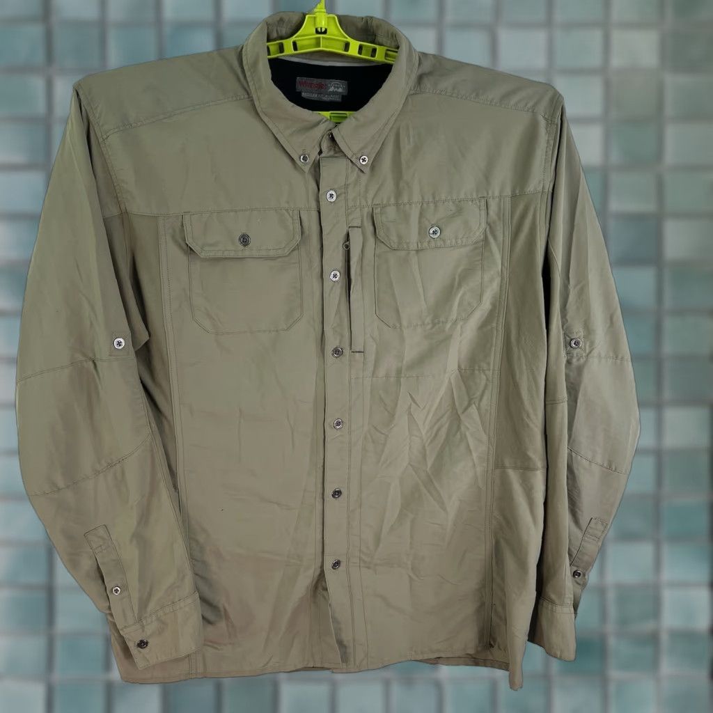 Wrangler Wrangler Outdoor Stretch Button-Down Shirt Mens XL SZ Green Classic Button-Up Outdoor Shirt Wrangler Size US XL / EU 56 / 4 - 1 Thumbnail