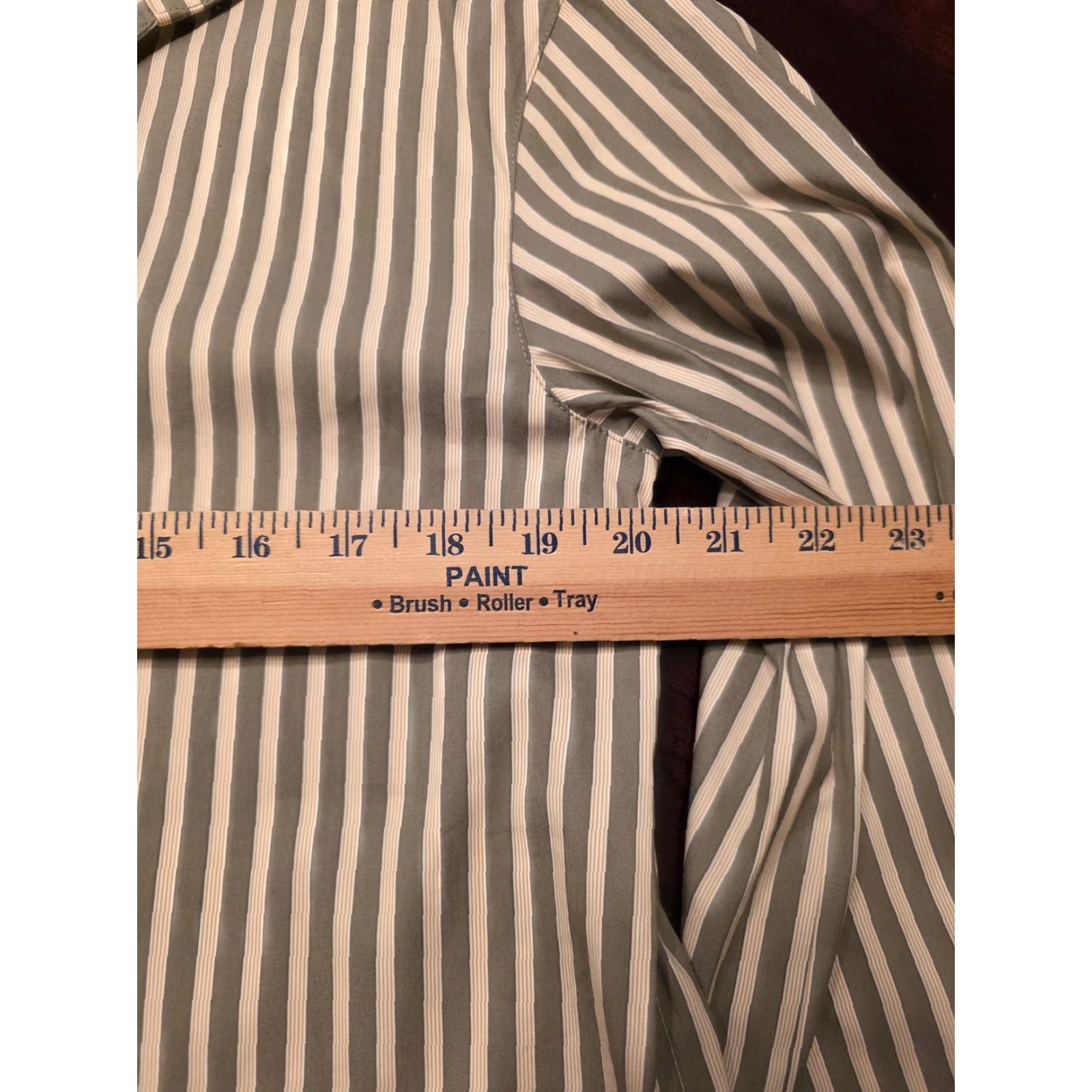 Vintage Lafayette 148 New York Blouse Womens S Gray Striped Collared Pullover Top Size S / US 4 / IT 40 - 7 Thumbnail