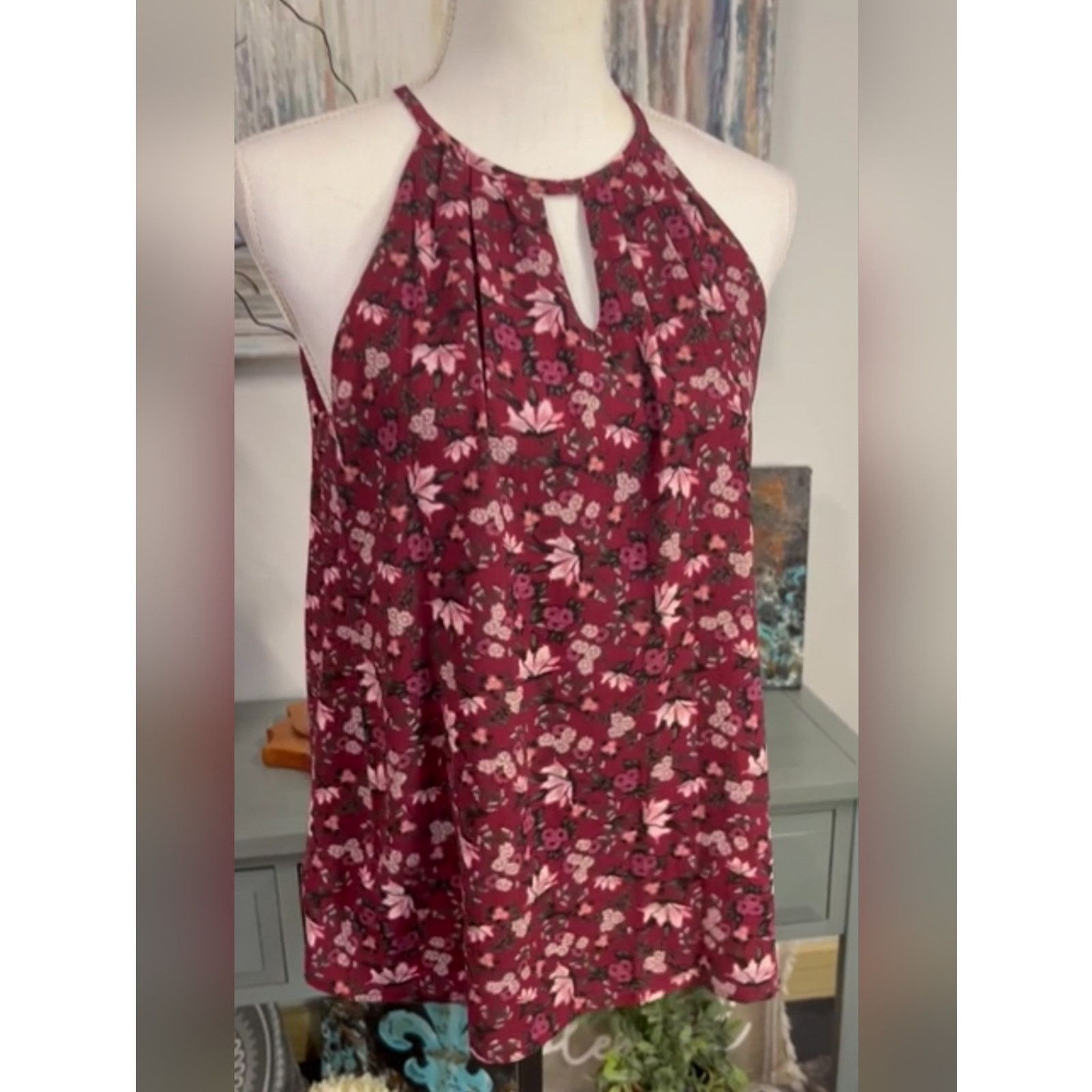 Buckle Black × Buckler Daytrip Red Floral Halter Tank Top Medium Size M / US 6-8 / IT 42-44 - 1 Thumbnail