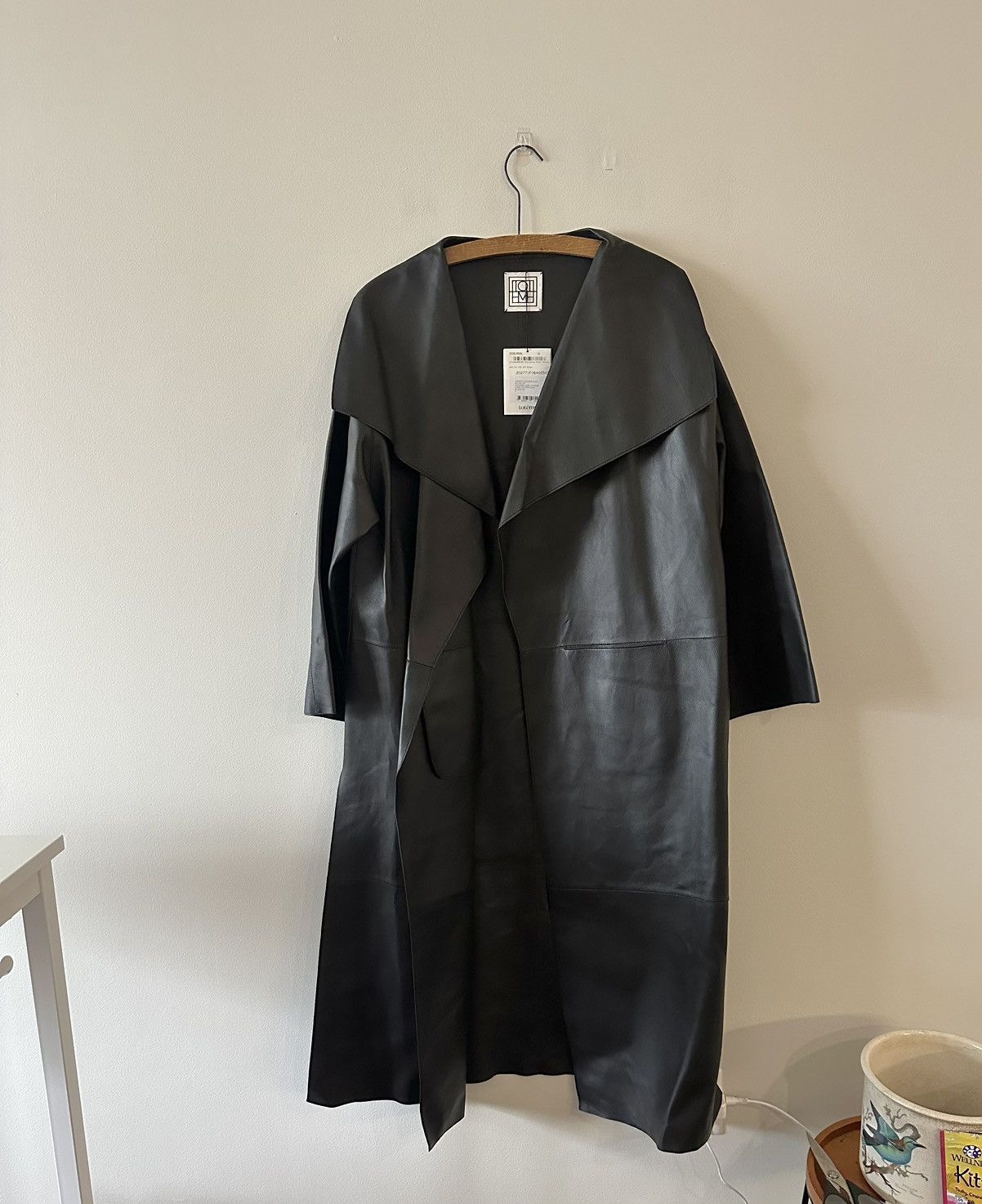 Image of NWT Toteme Annecy Long Lamb Leather Coat Black S $2295, Women's (Size Small)