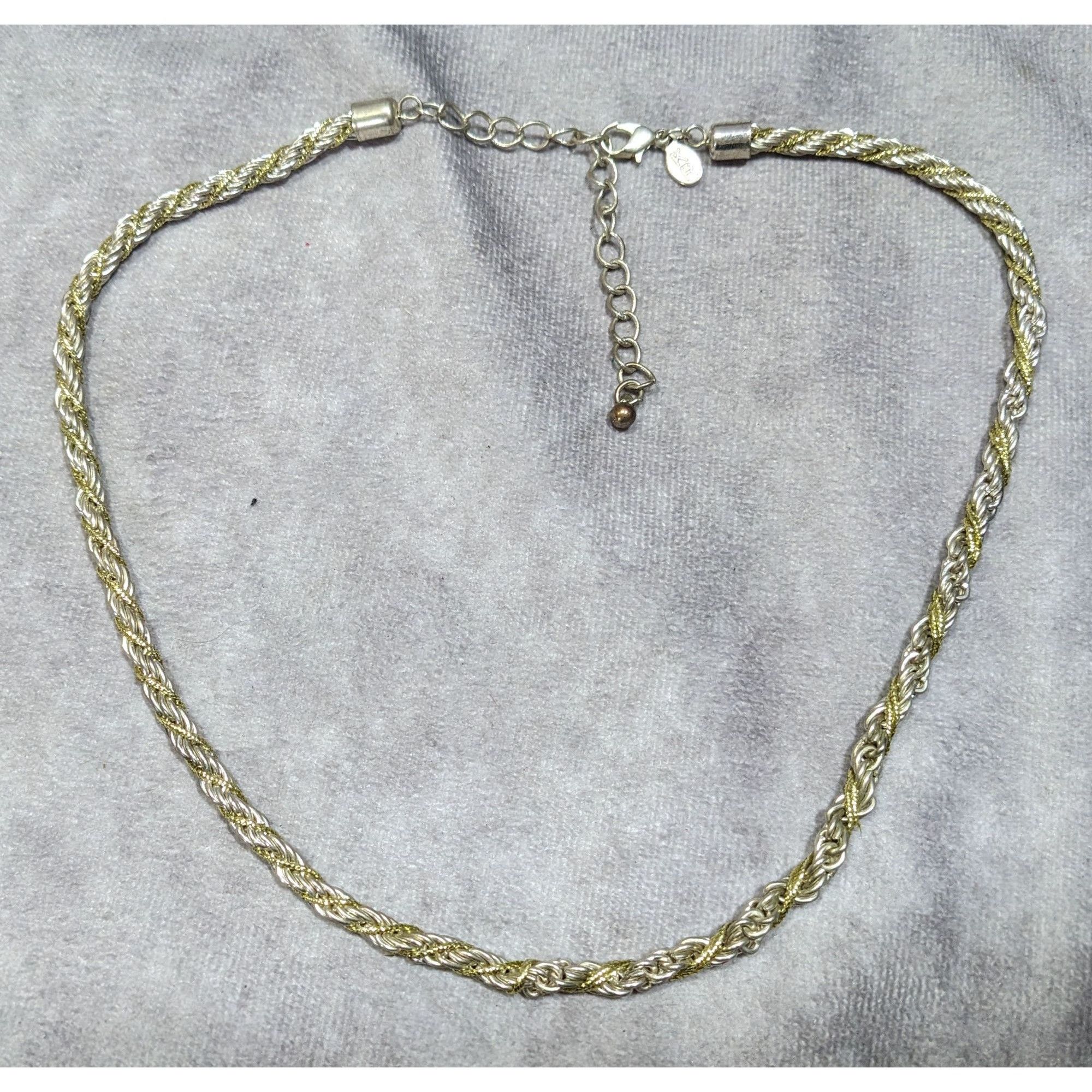 Other Vintage Twisted Rope Chain Silver And Gold Tone Marked KR Size ONE SIZE - 5 Thumbnail