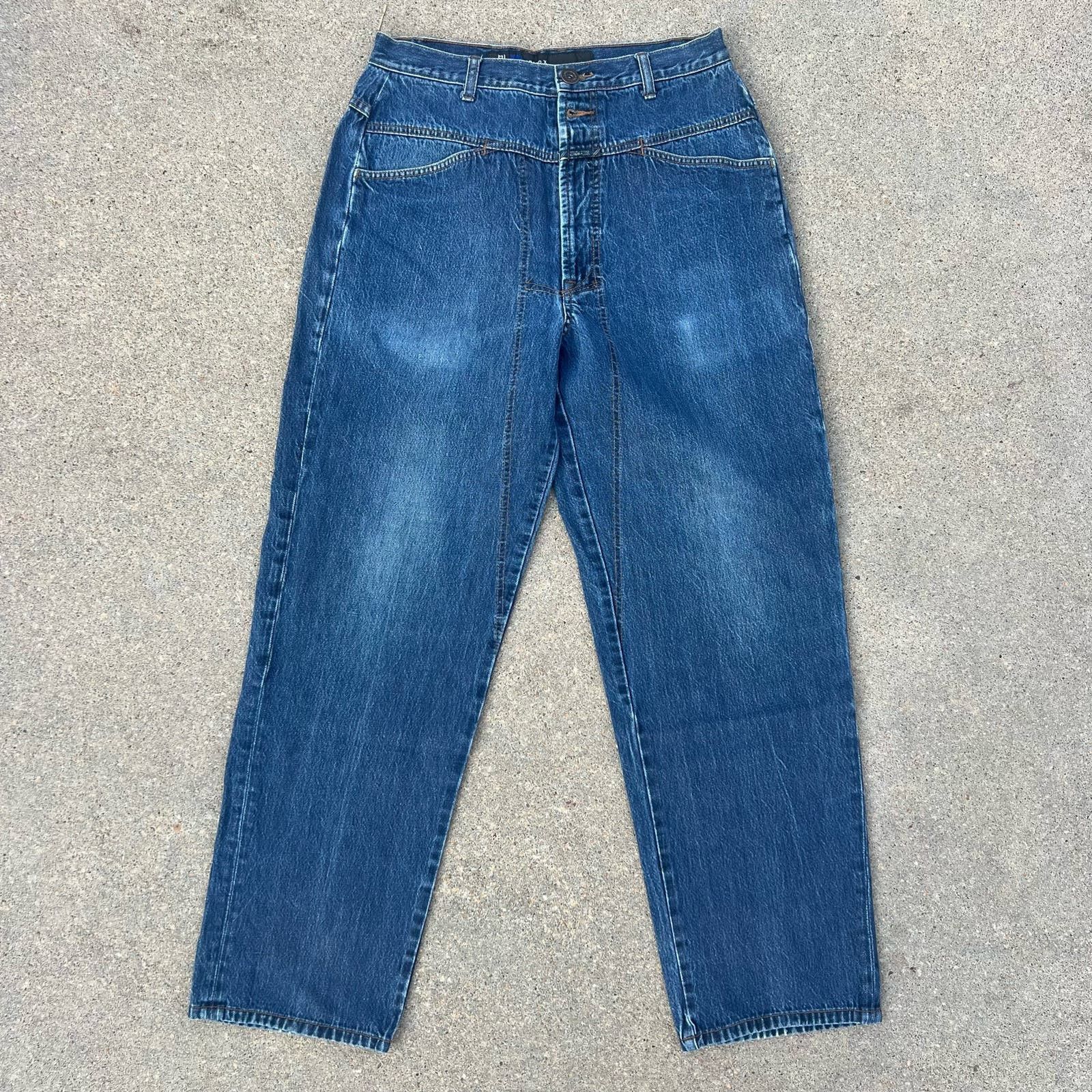 image of 90's Marithe Francois Girbaud V Yoke Cargo Pocket Jeans 32M in Blue, Women's