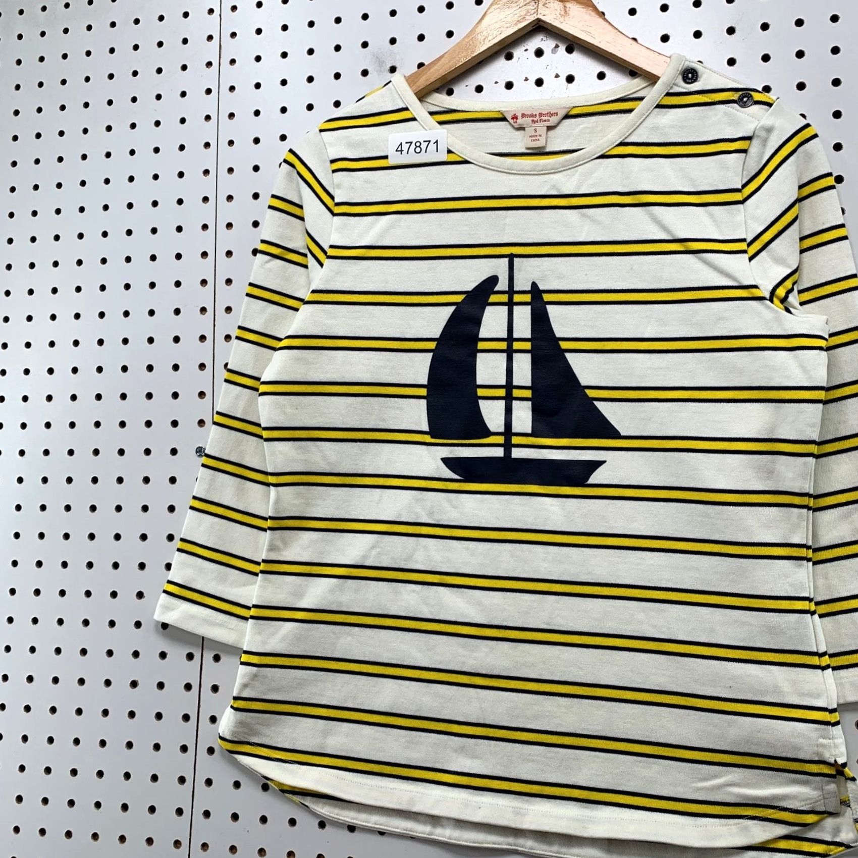 Brooks Brothers Brooks Brothers Fleece Top Womens Small White Striped 3/4 Sleeve Nautical Shirt SS Mens Women Girls Size S / US 4 / IT 40 - 5 Thumbnail