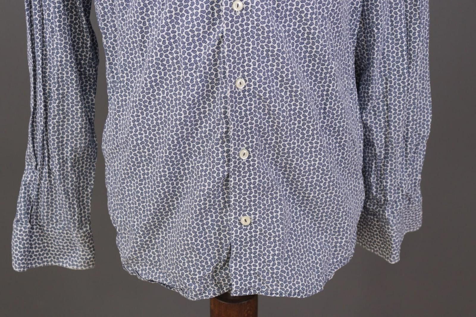 Eton Eton Slim Blue Floral Poplin Button Down Shirt Size 41 / 16 Size US M / EU 48-50 / 2 - 4 Thumbnail